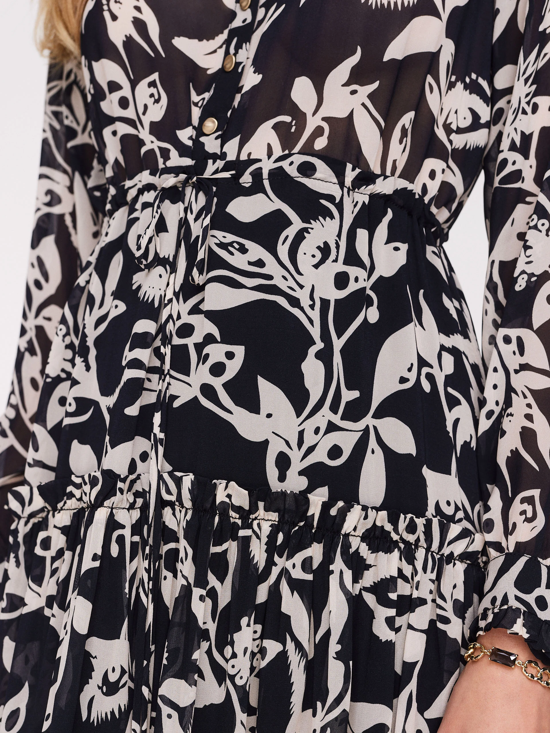 Midi length viscose shimmer dress