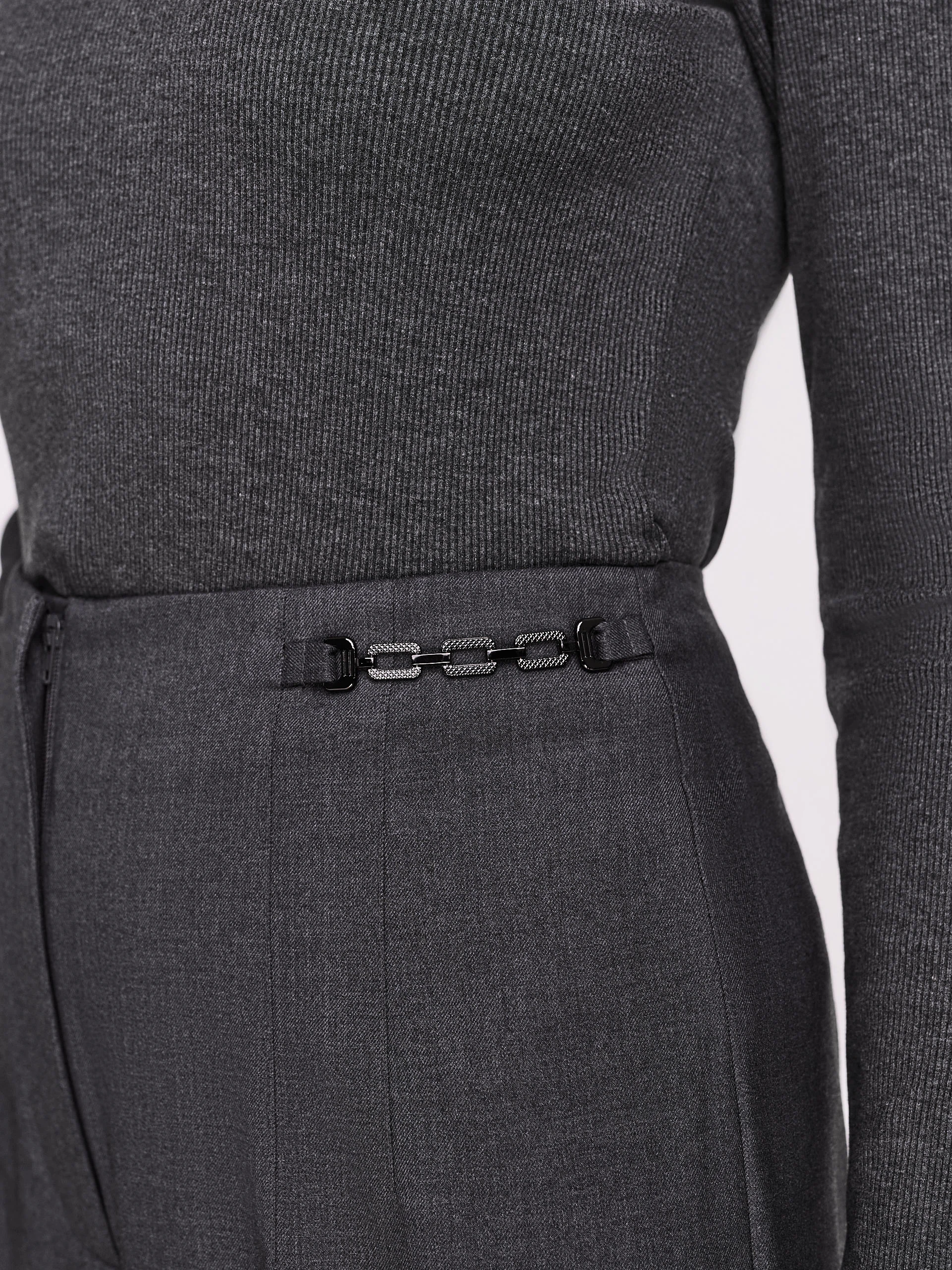 Szare spodnie culotte