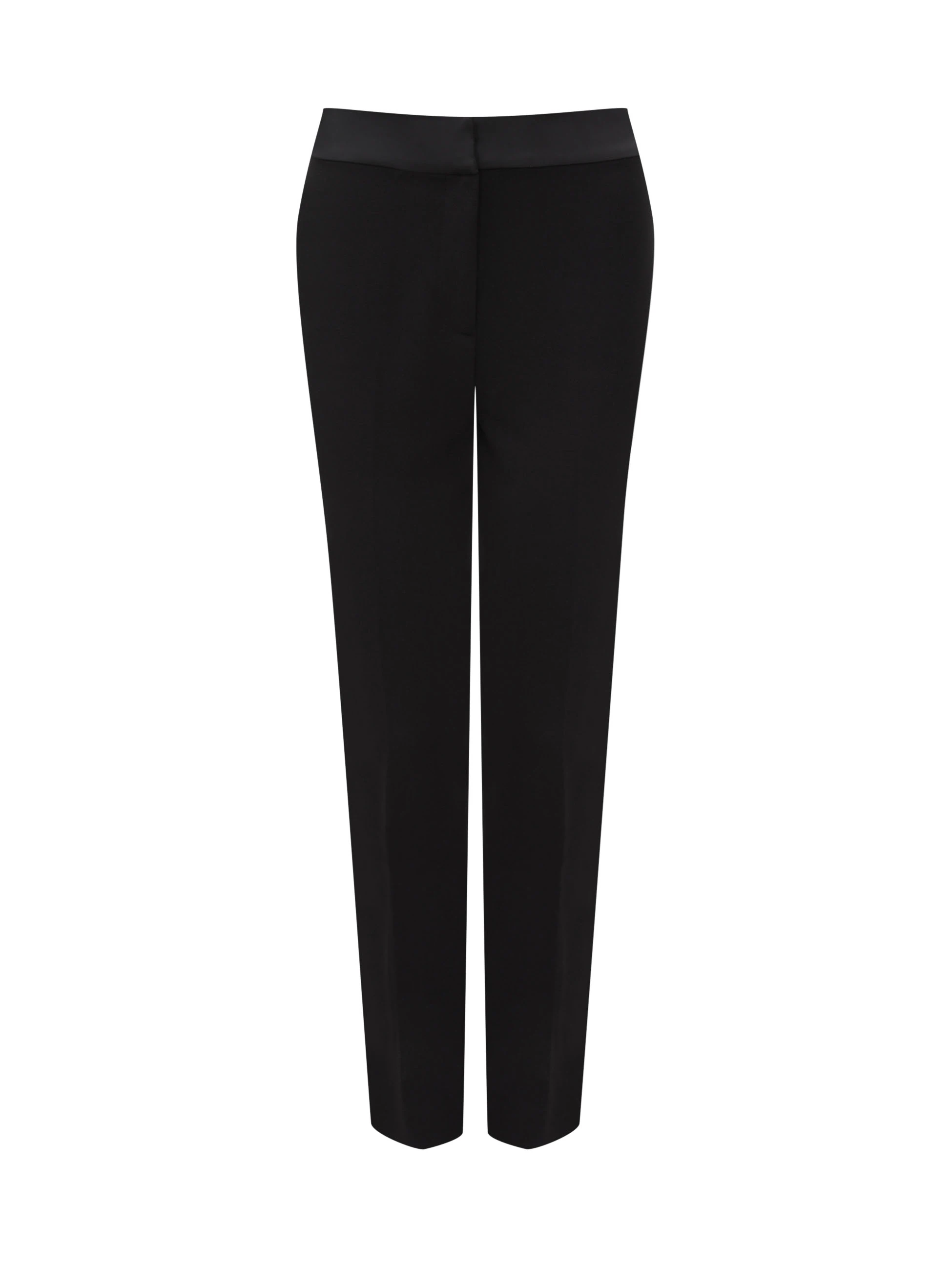 Black high-waisted pants with straight legs