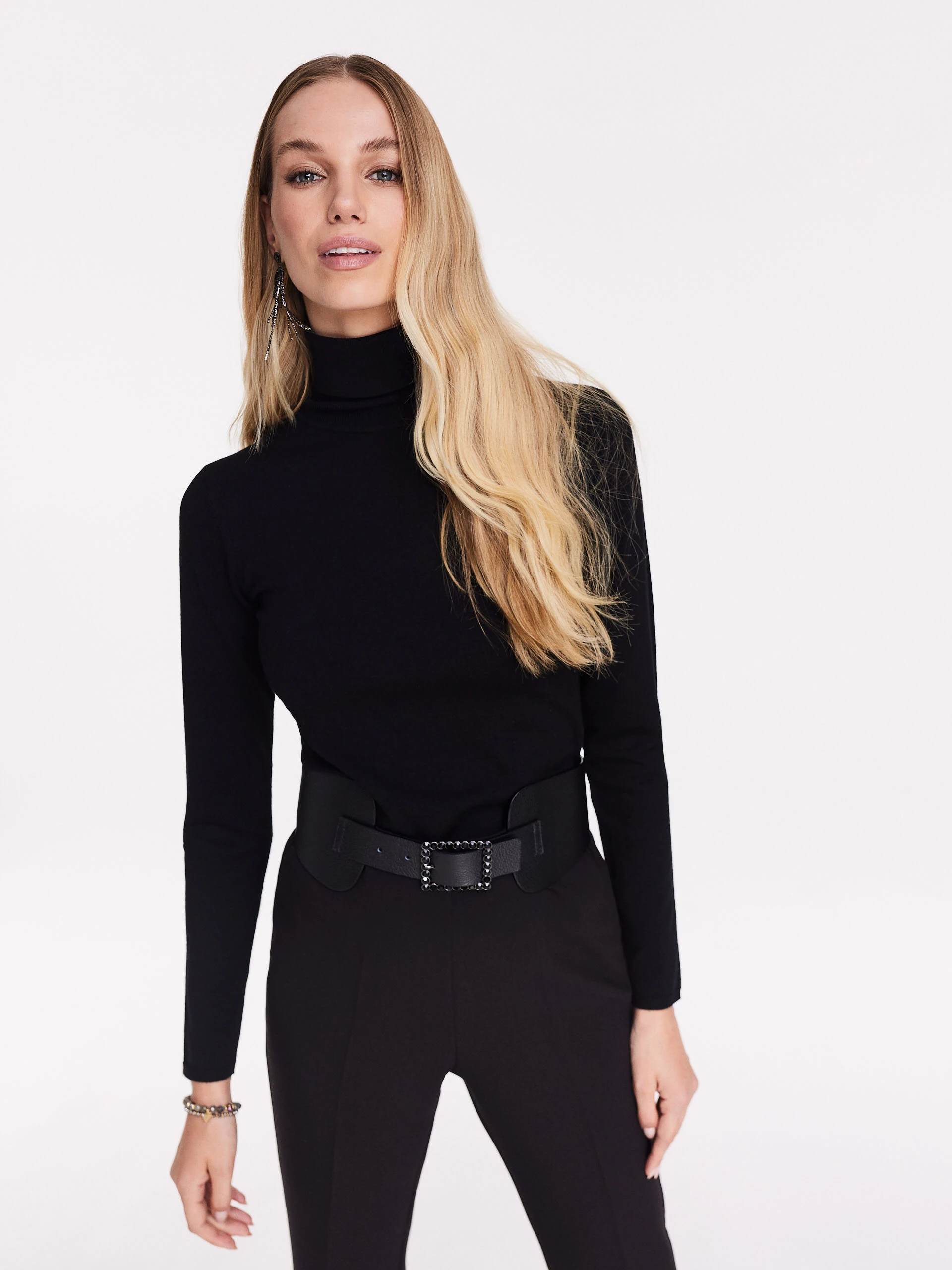 Black turtleneck sweater
