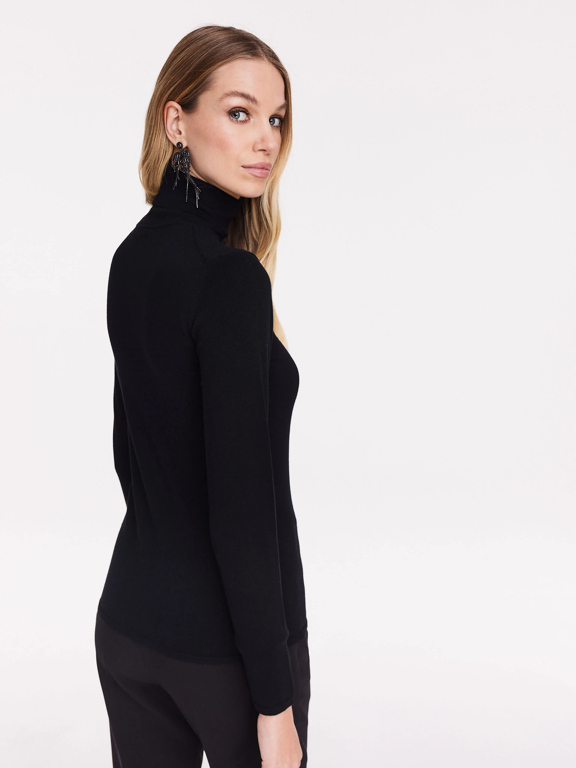 Black turtleneck sweater