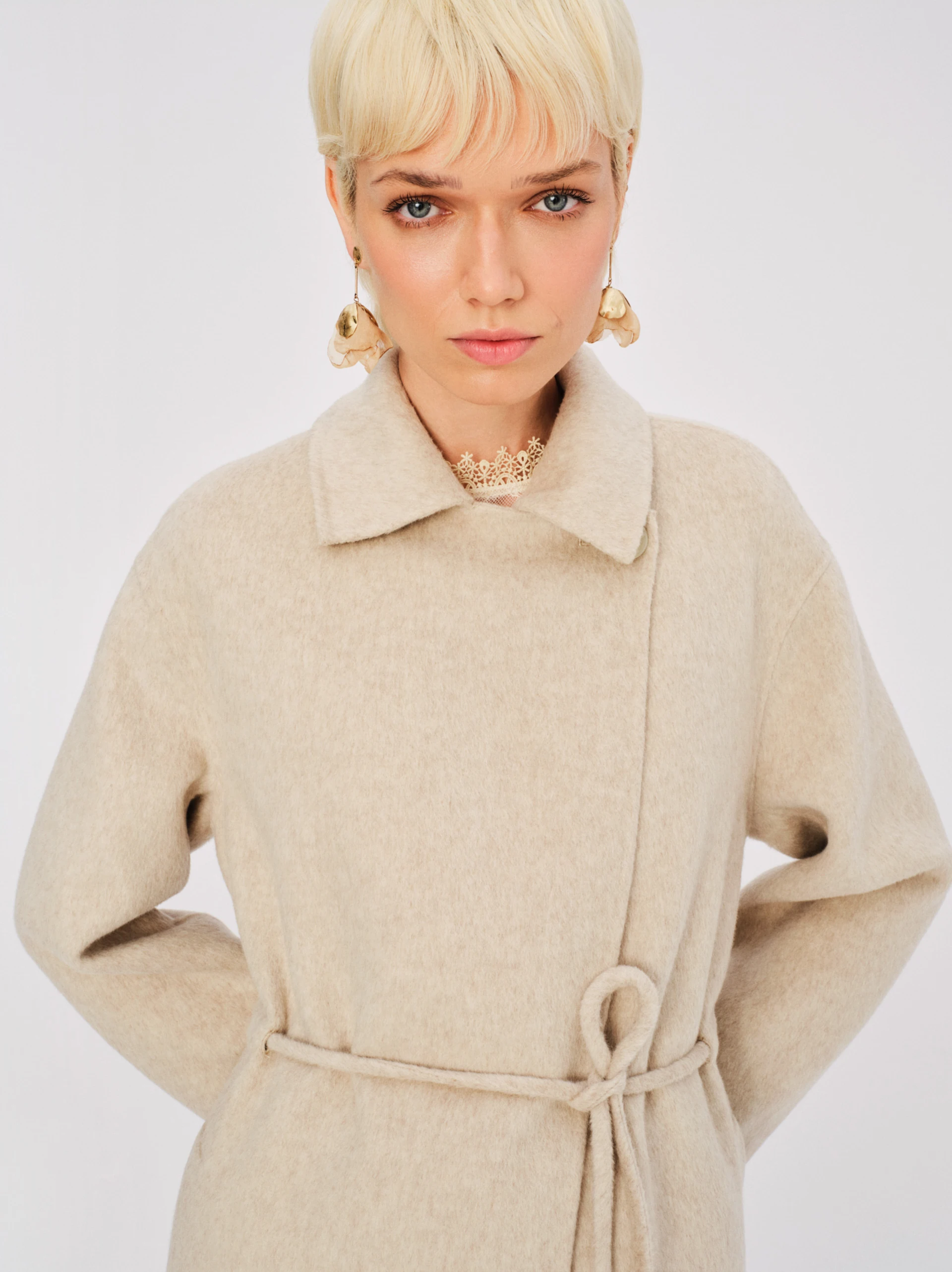 Classic beige double-faced coat