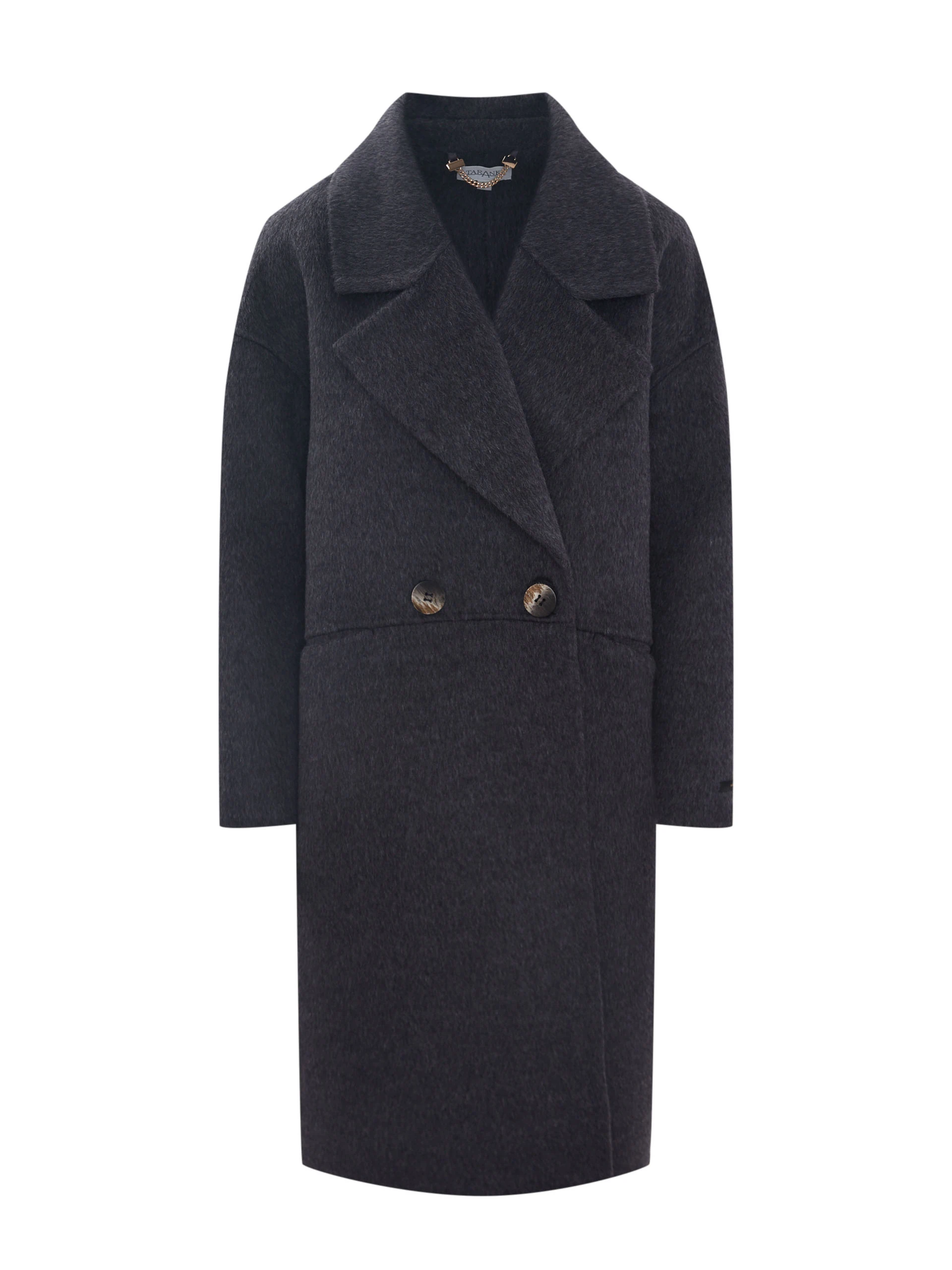 Elegant gray wool coat with silk and cashmere