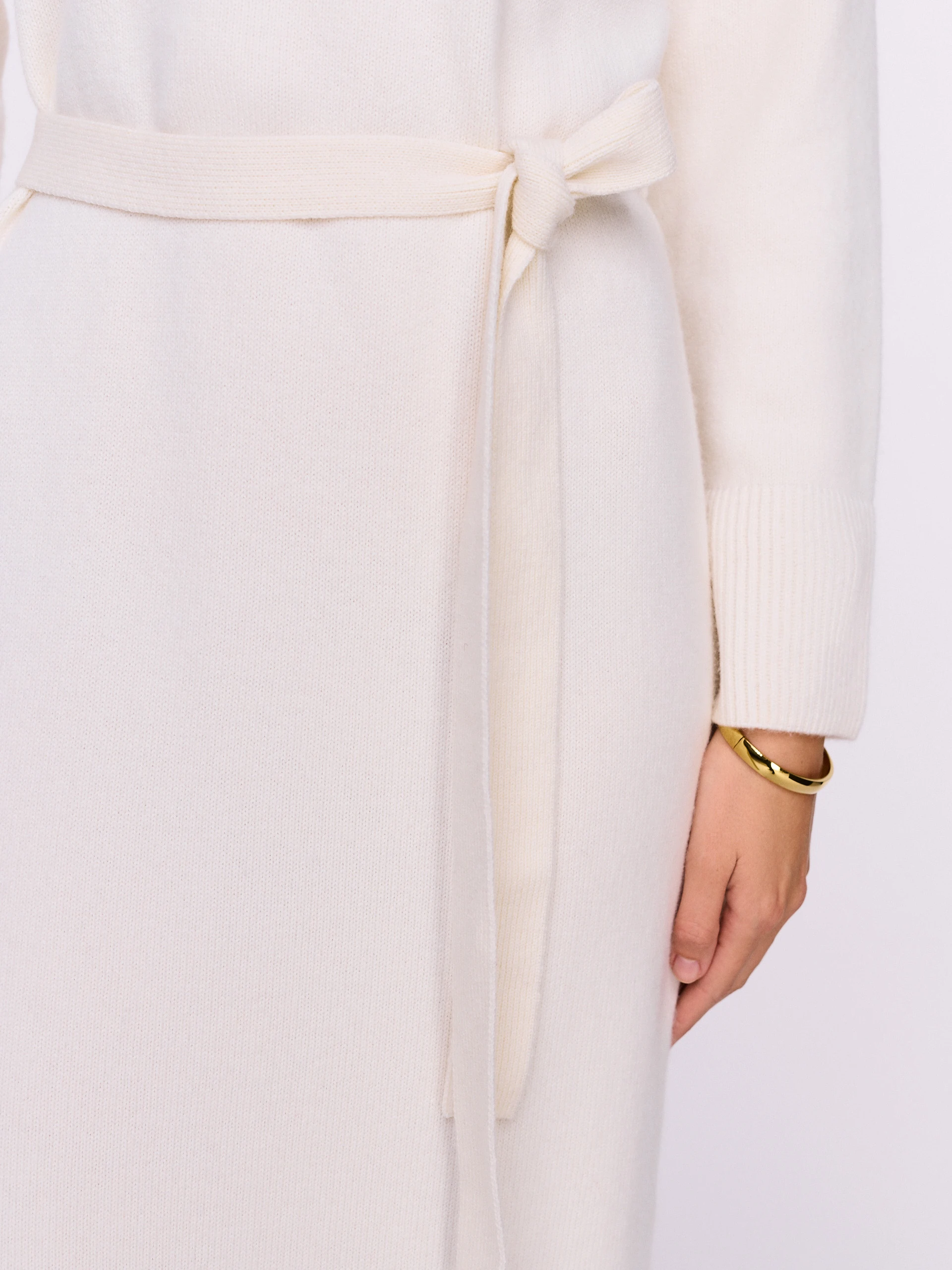 Cream wool and cashmere dress
