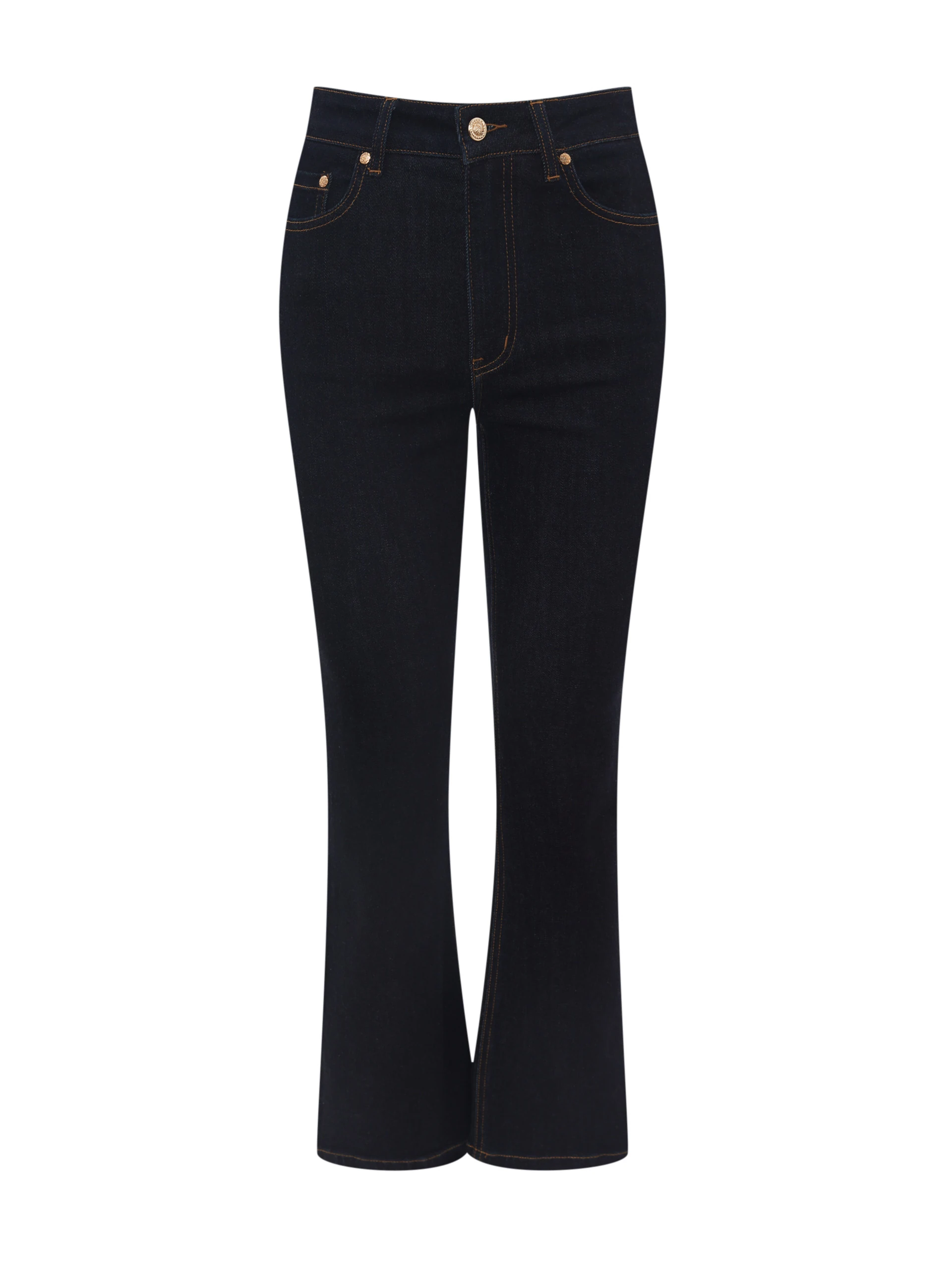 Dark navy blue flare jeans