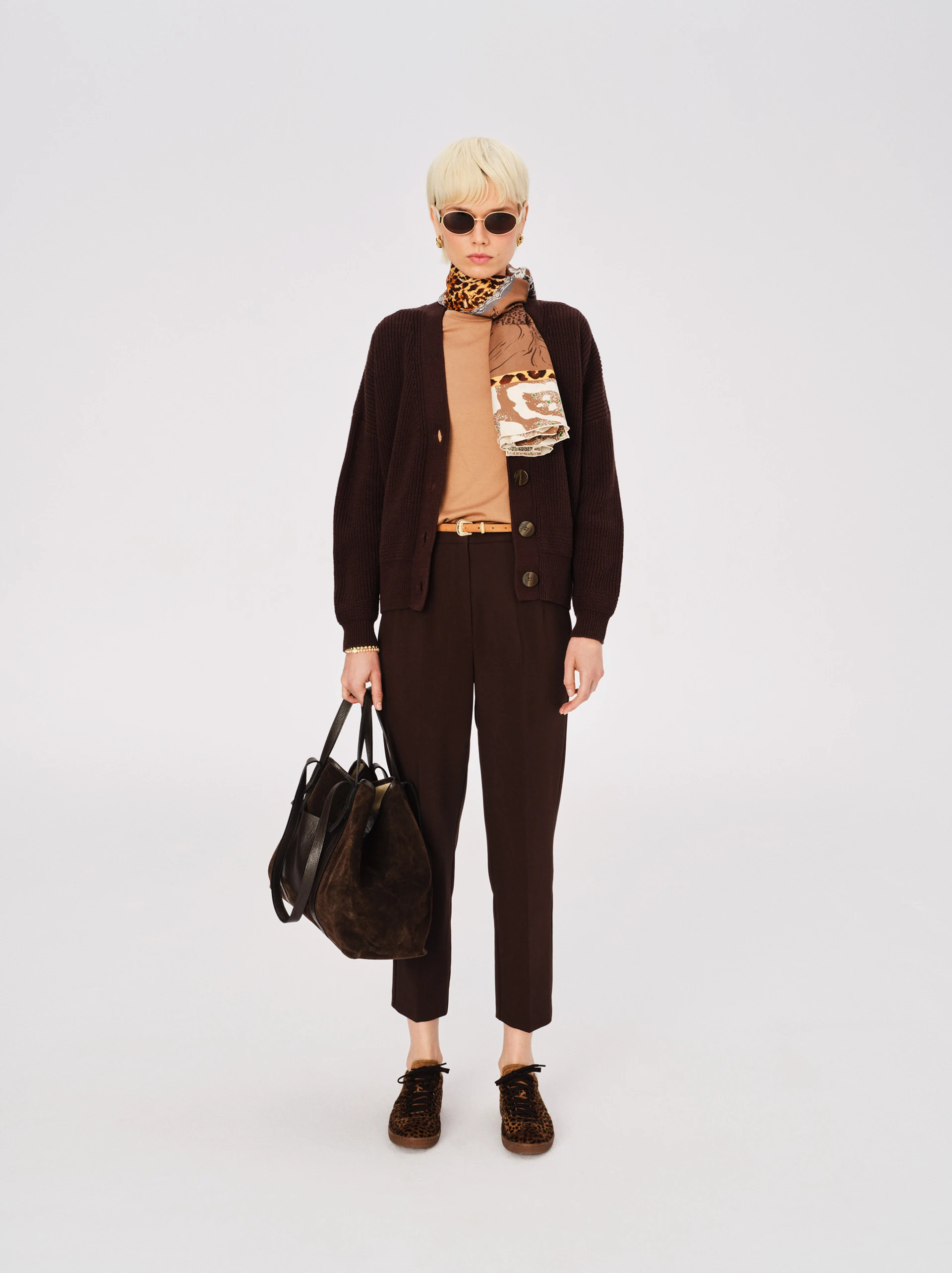 Chocolate oversized ribbed cardigan