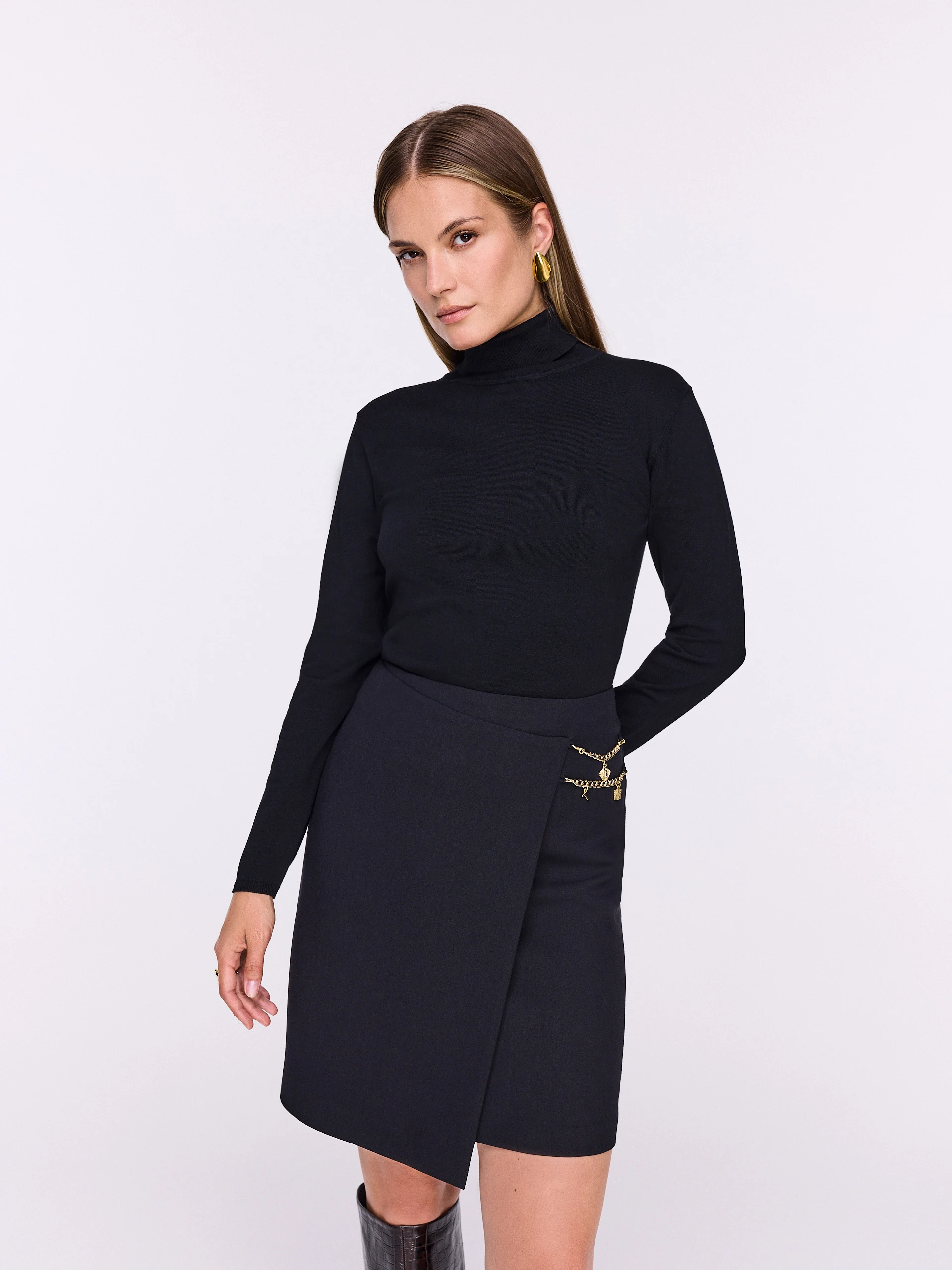 Black turtleneck sweater