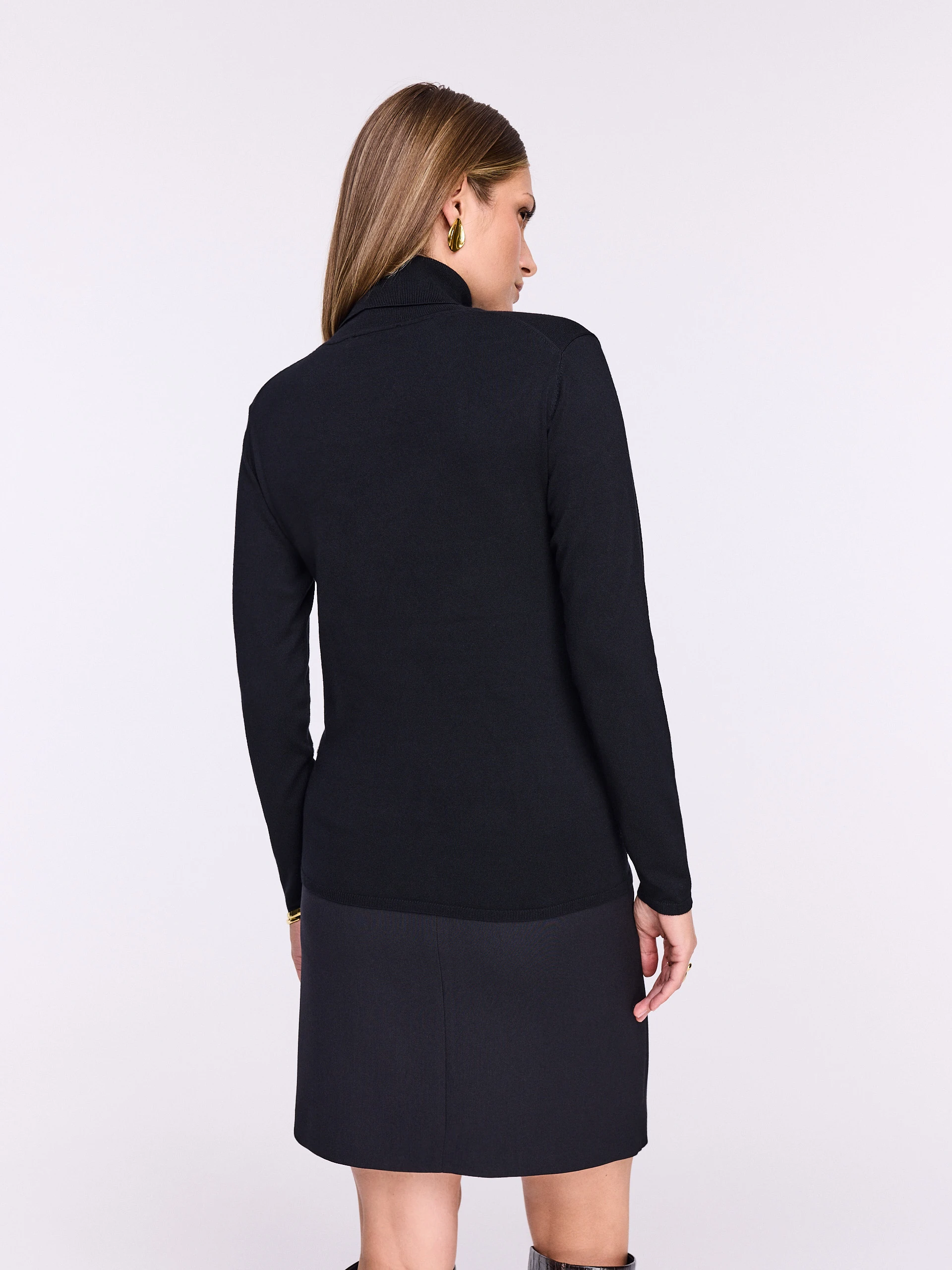 Black turtleneck sweater