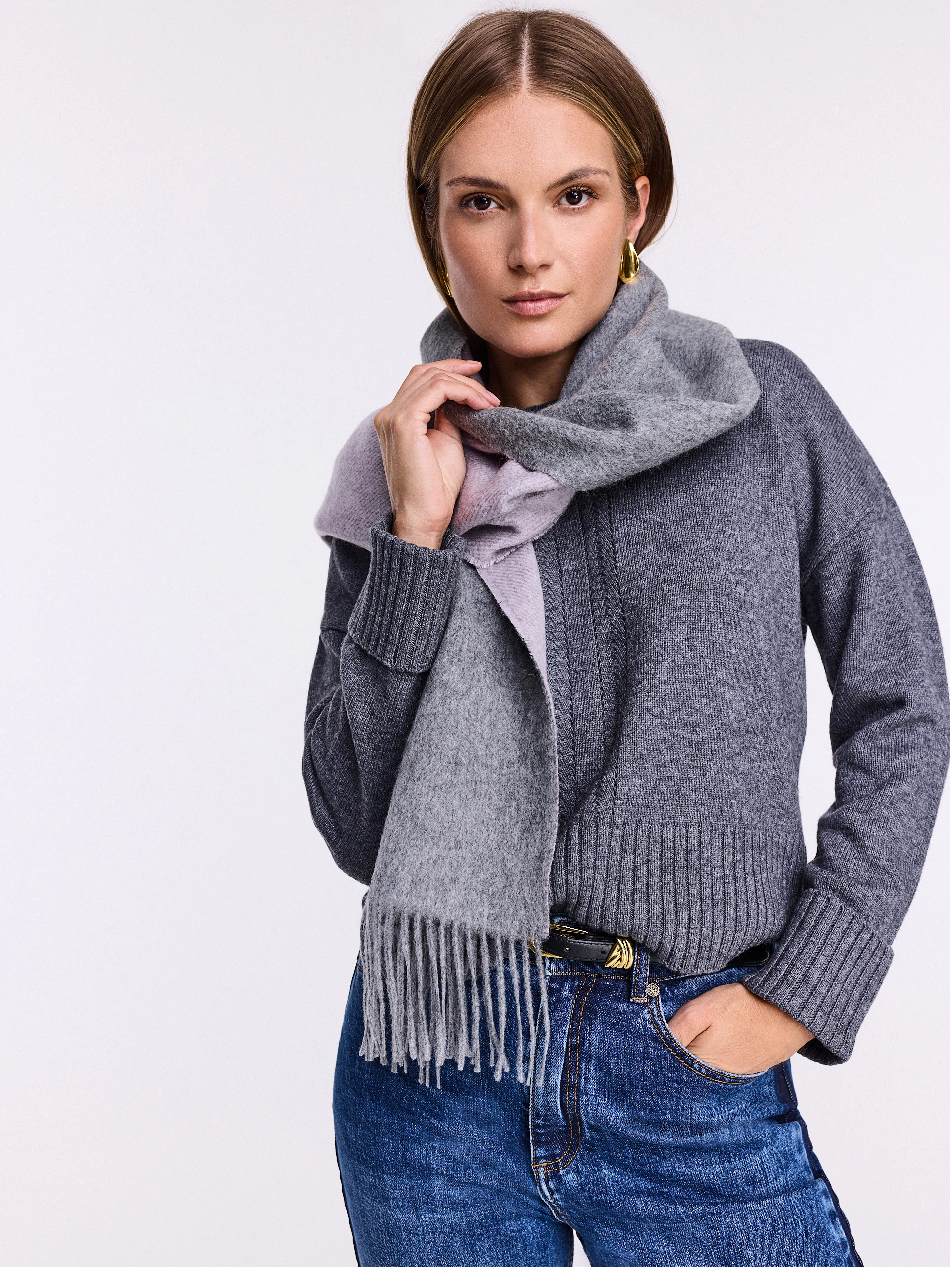 Gray sweater with wool and cashmere