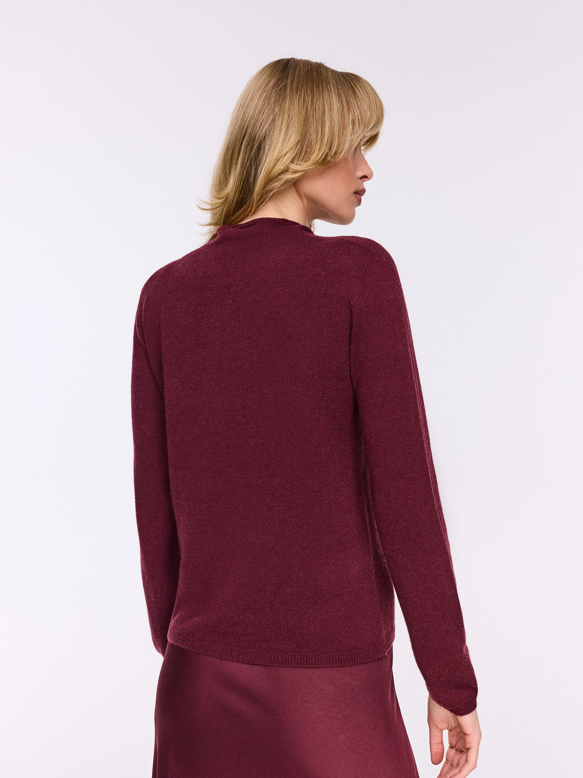 Light burgundy wool sweater with cashmere