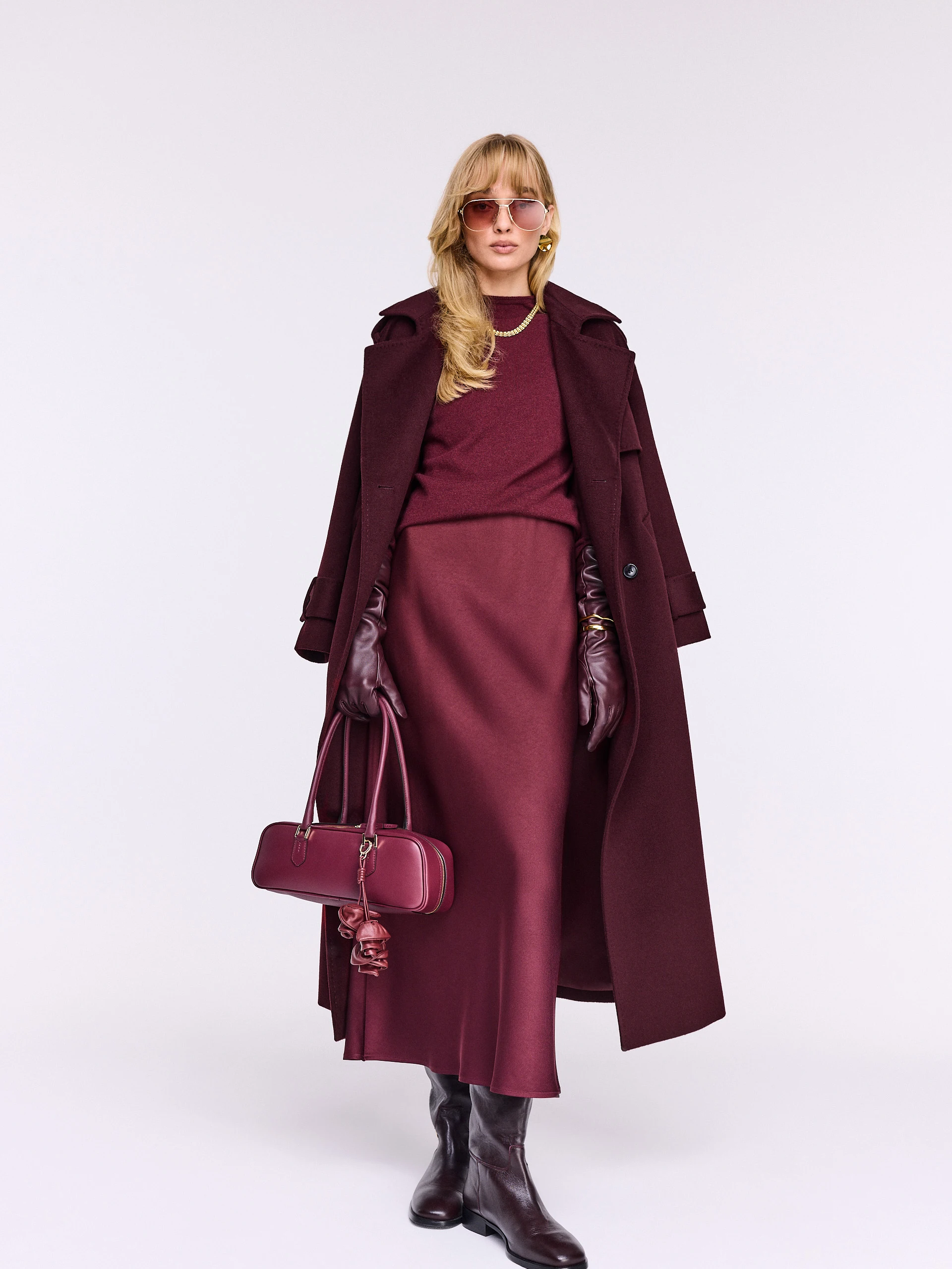 Light burgundy wool sweater with cashmere