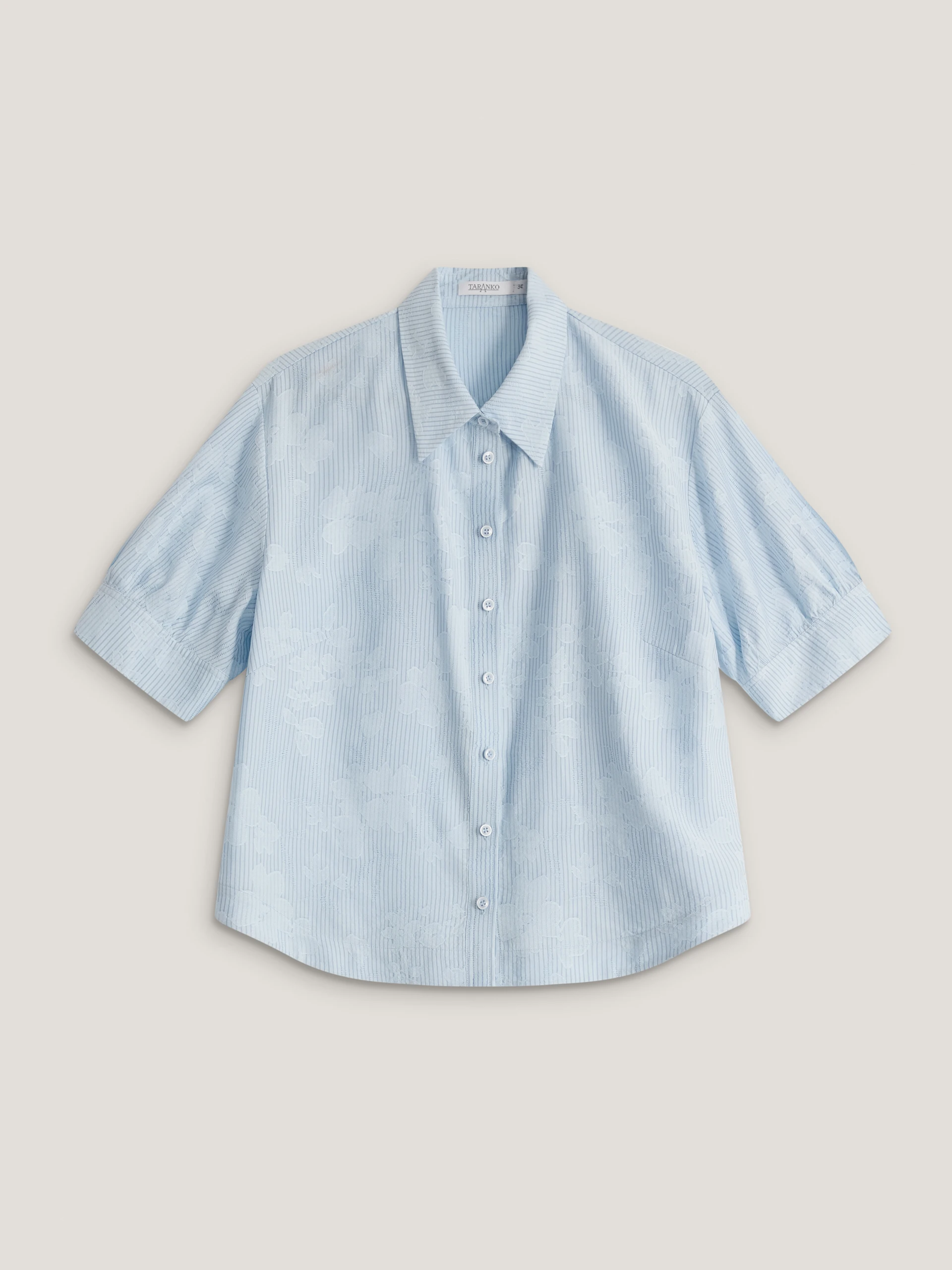 A blue short-sleeved shirt
