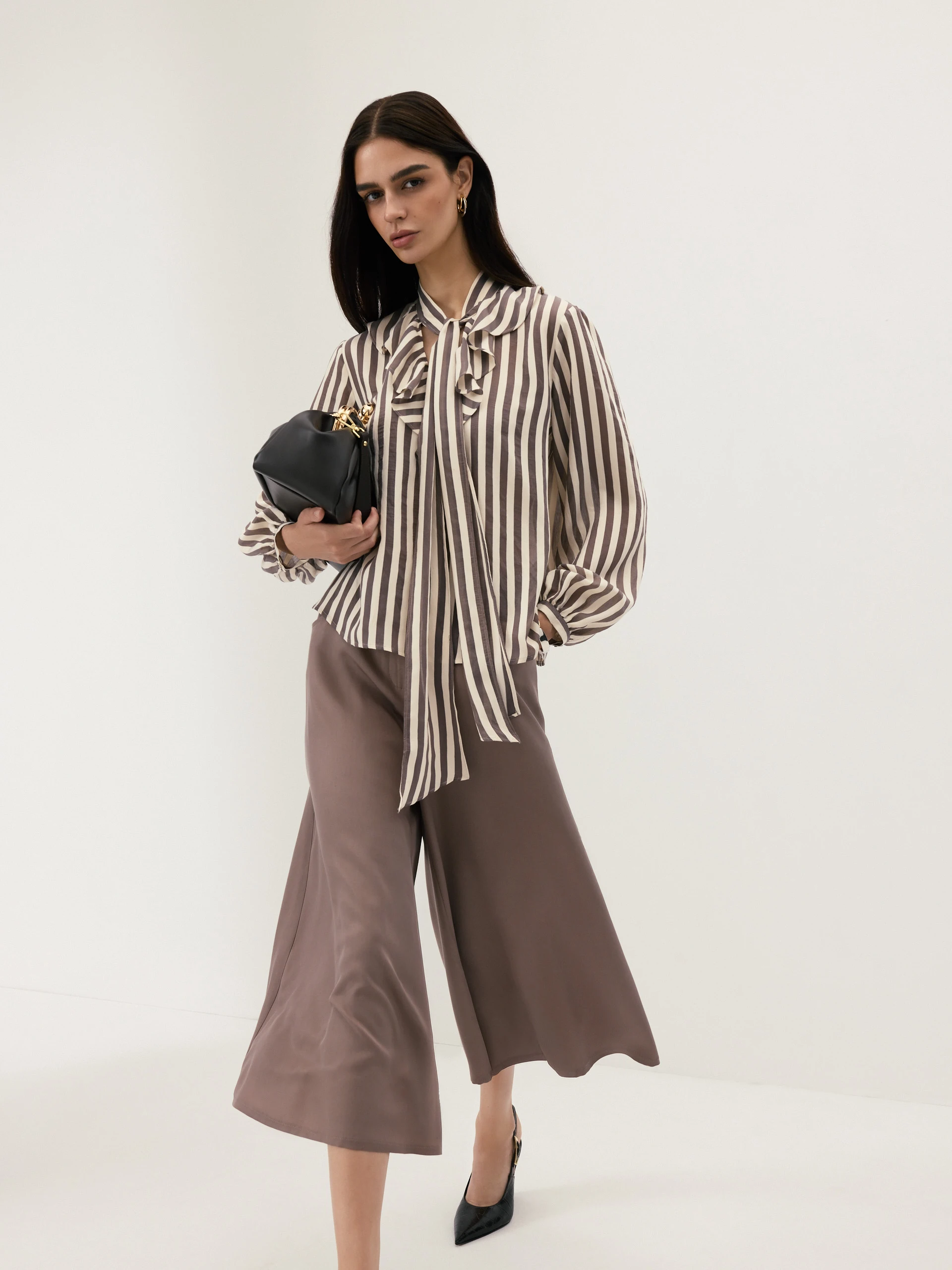 Light brown lyocell culottes