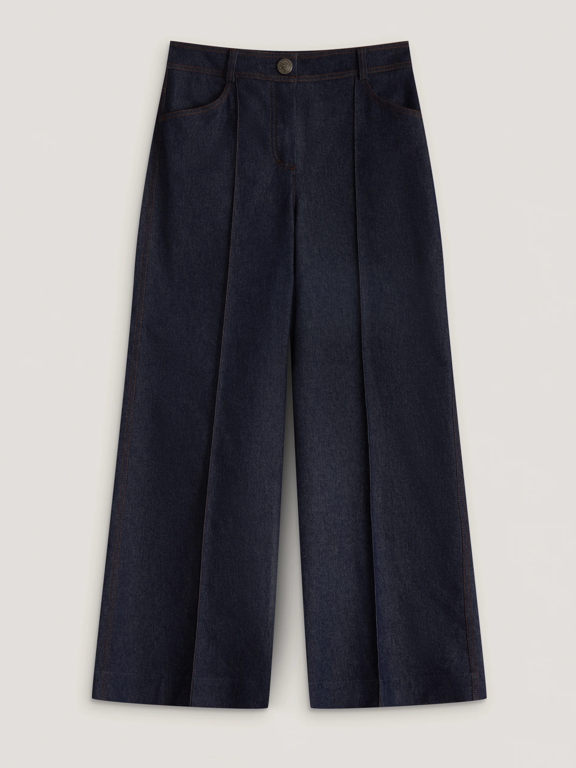 Navy blue wide-leg pants