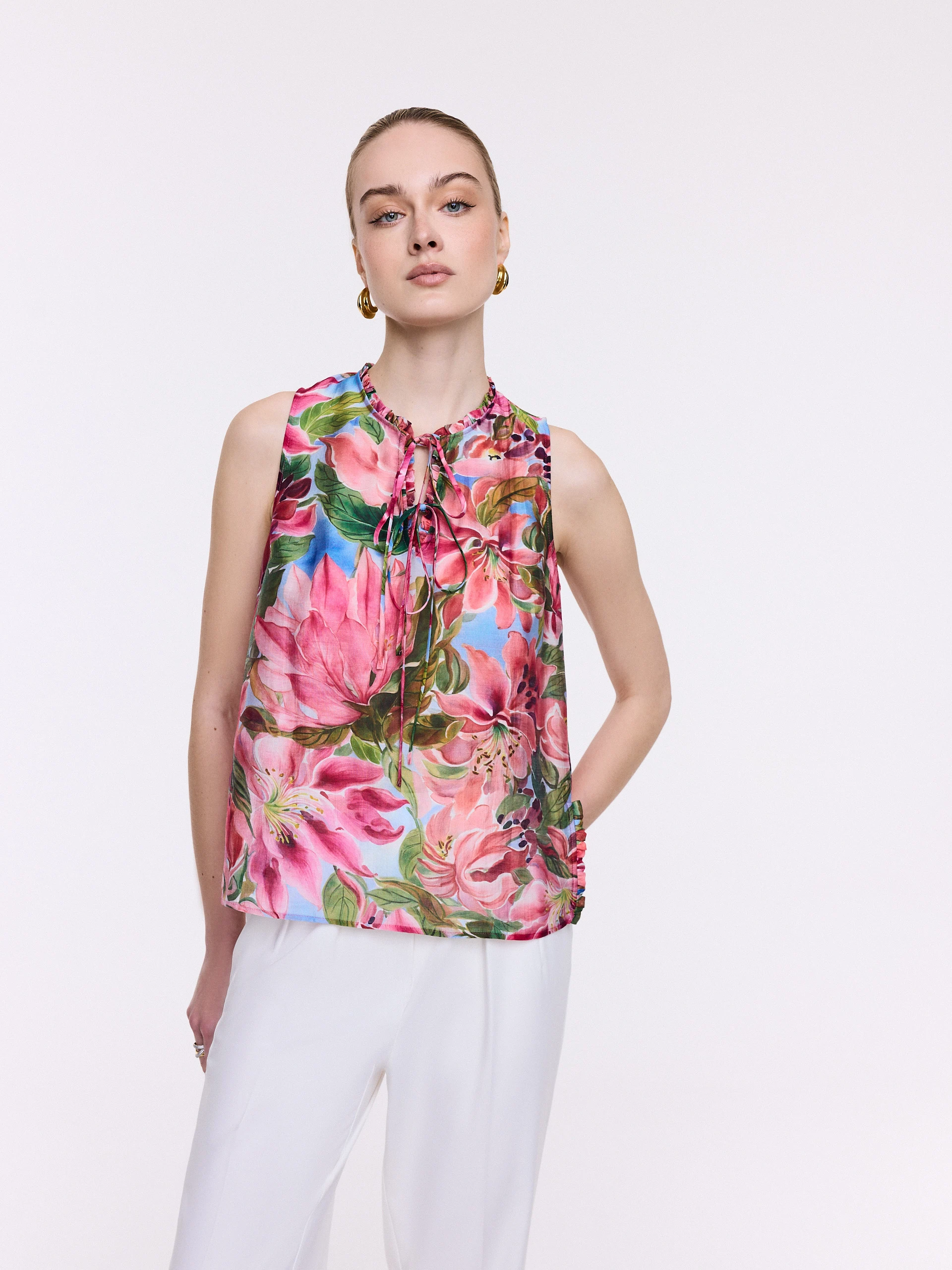 Colorful blouse with a floral print