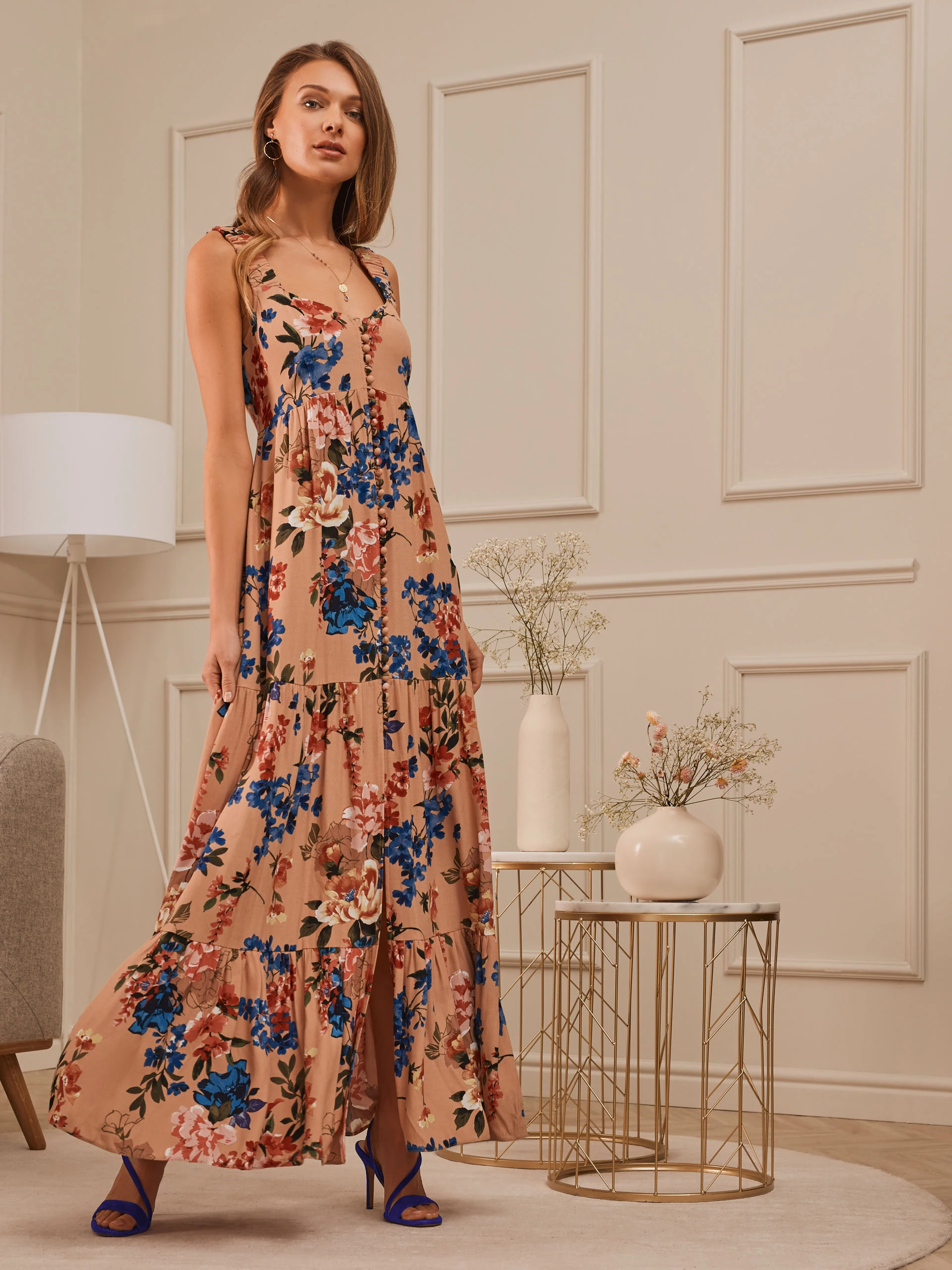FLORAL PATTERN MAXI DRESS