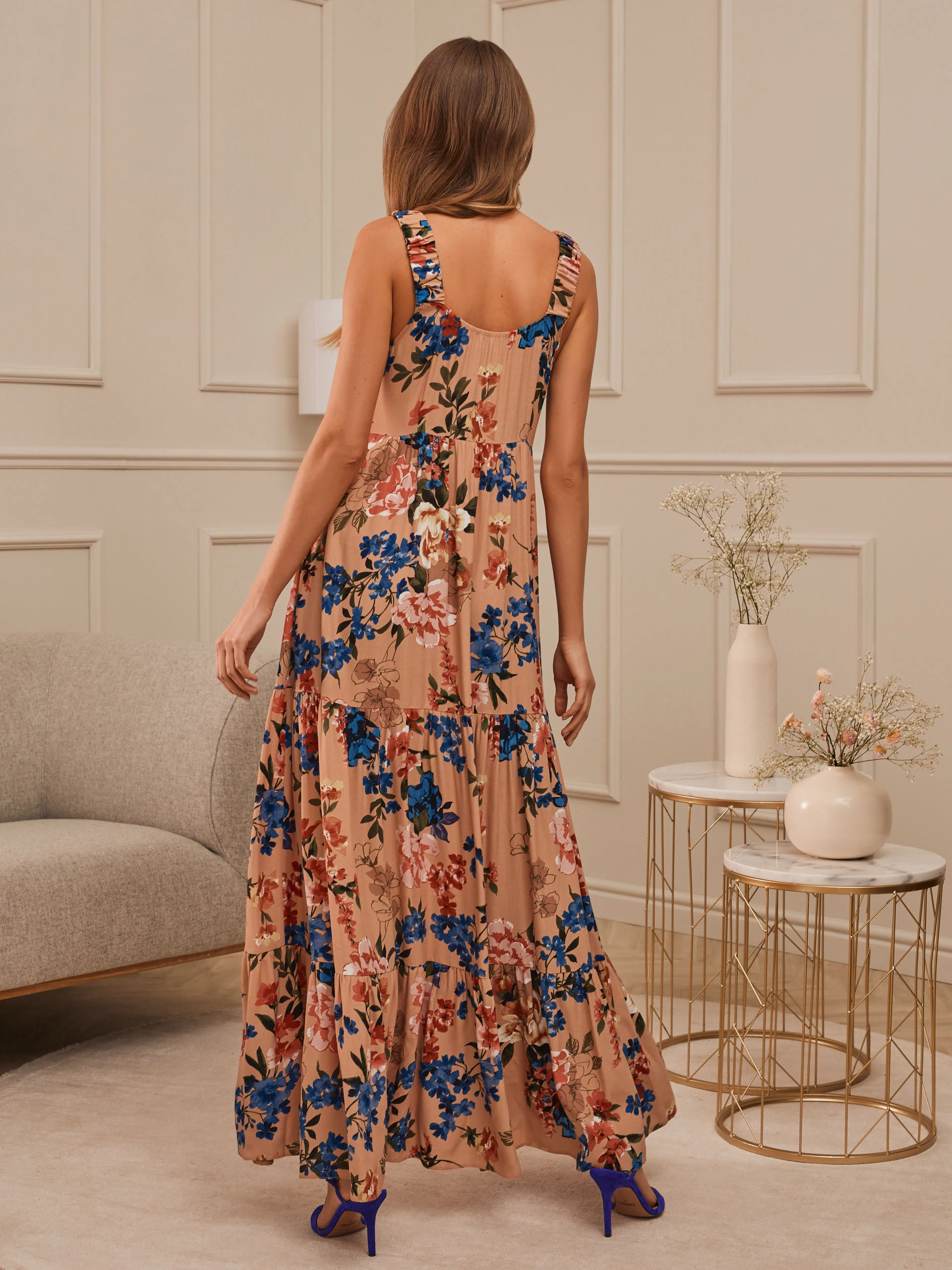 FLORAL PATTERN MAXI DRESS