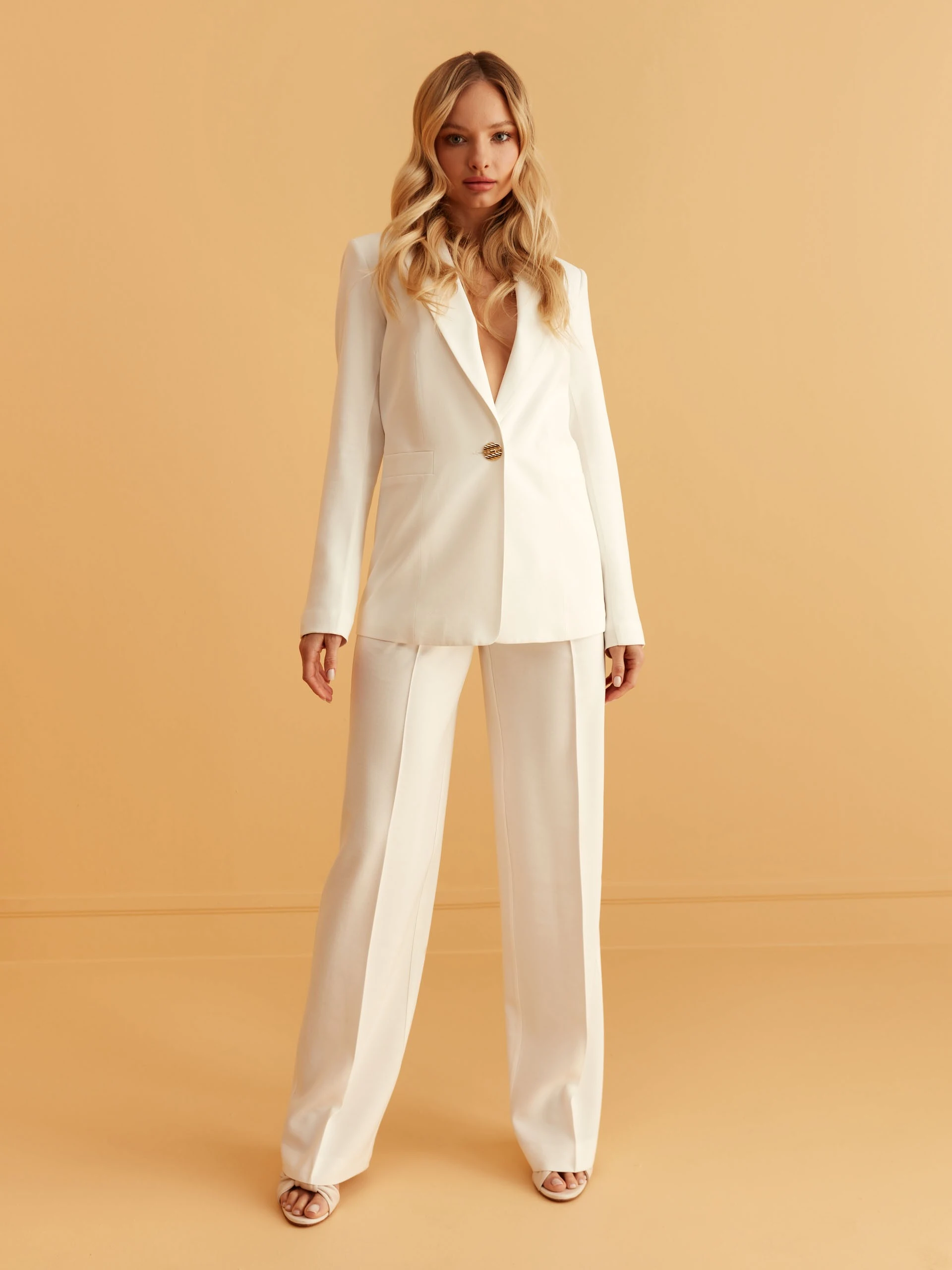 WHITE WIDE-LEG PANTS