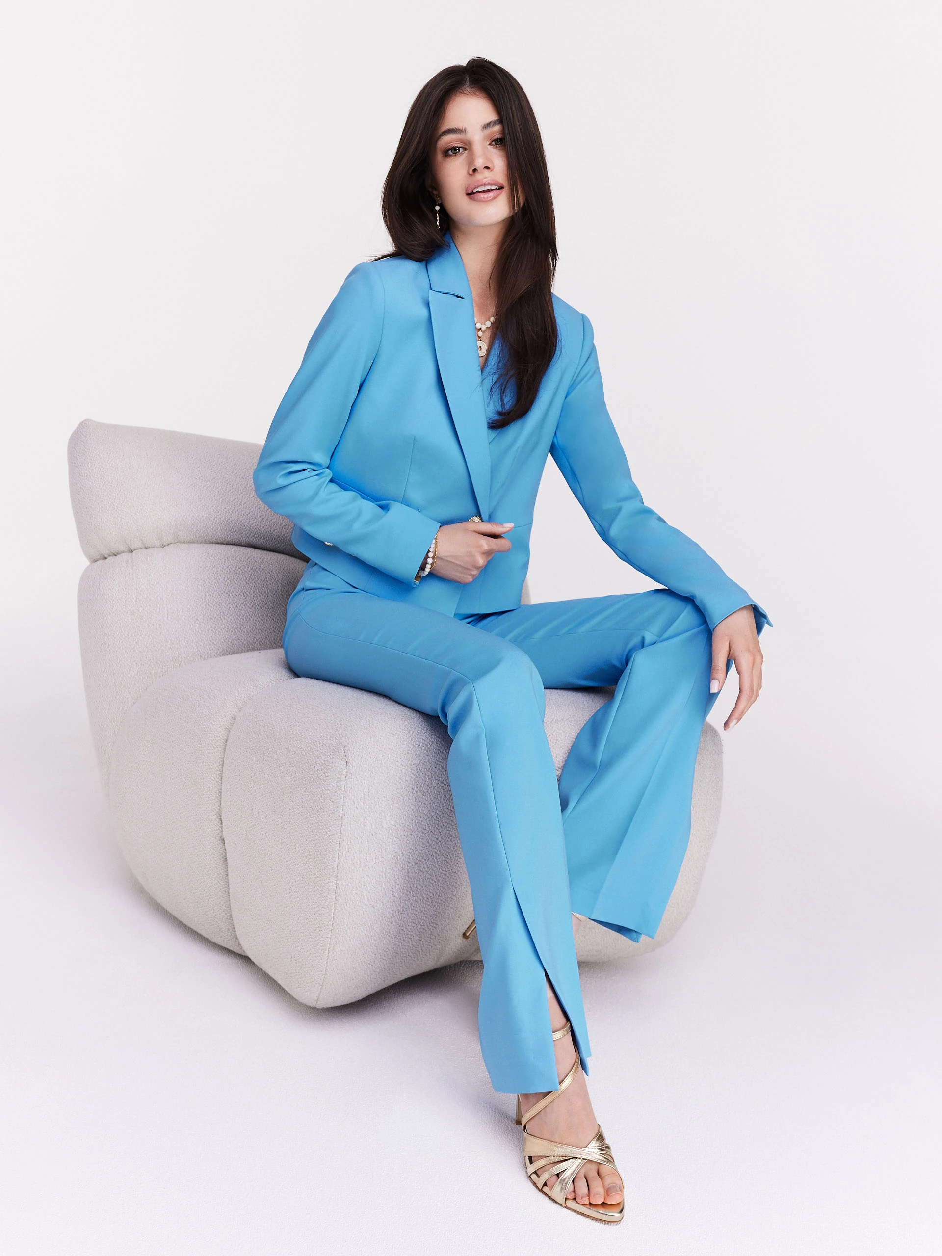 Blue high-waisted pants