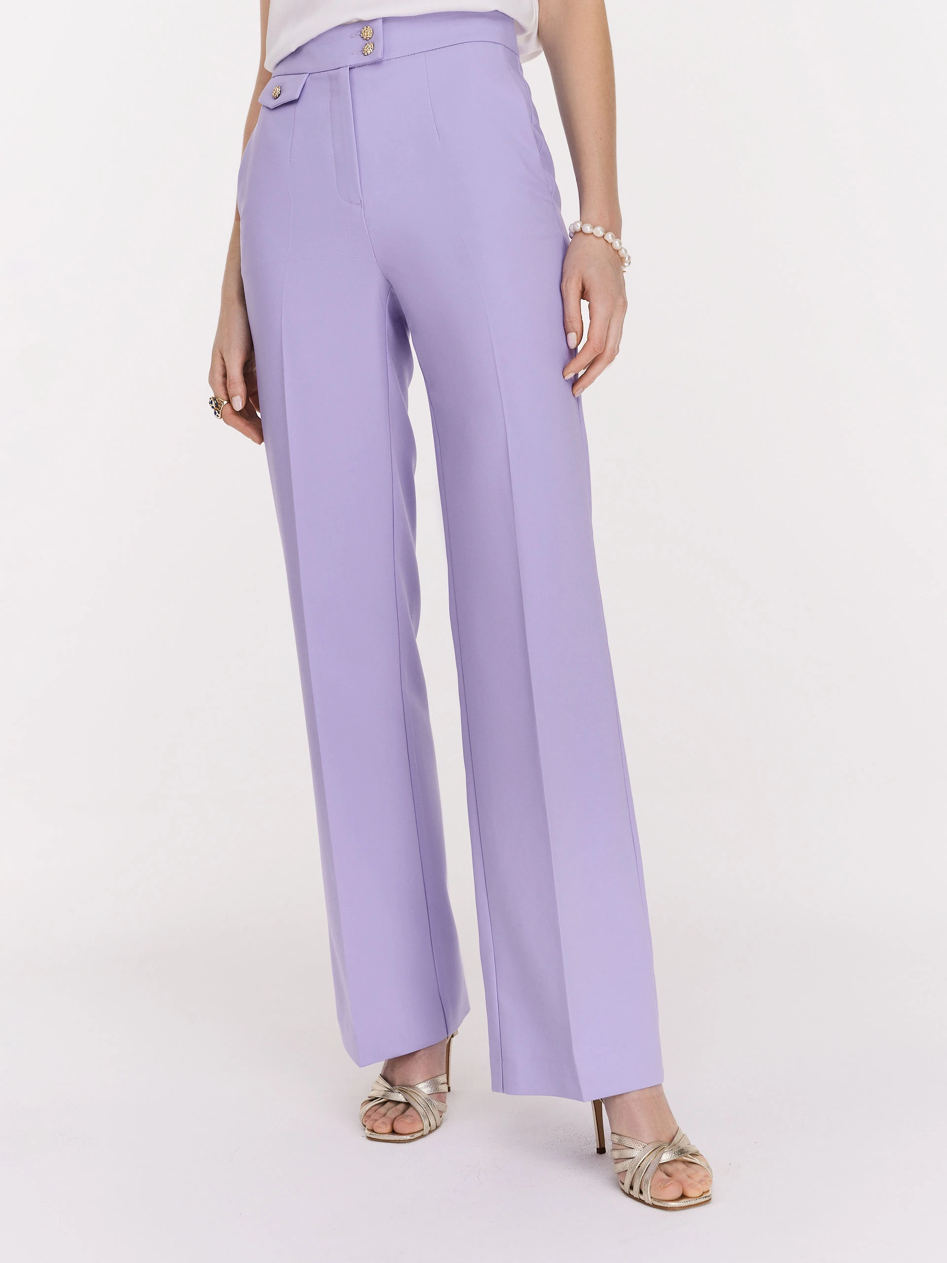 Long lilac viscose pants