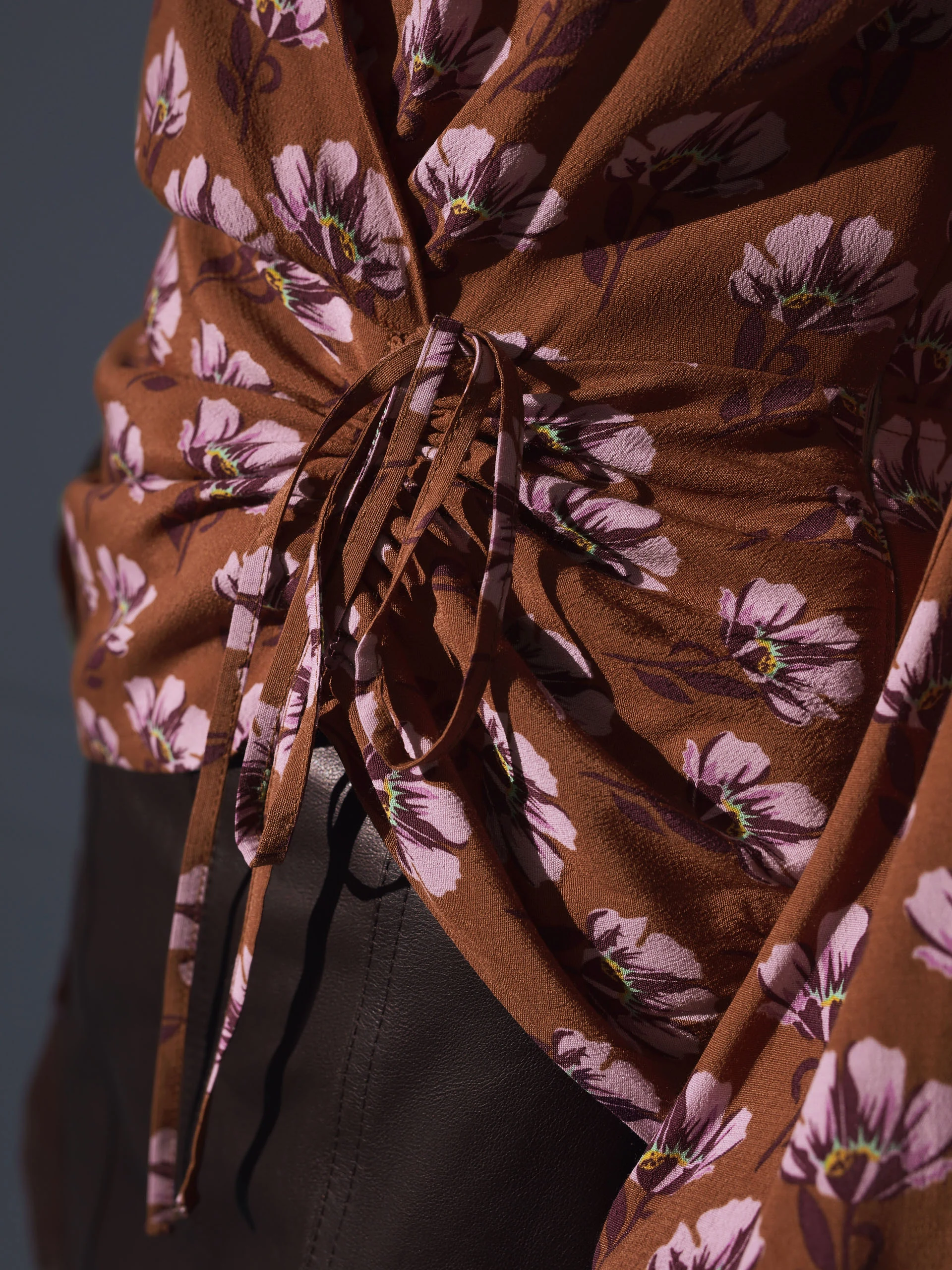 Brown floral blouse