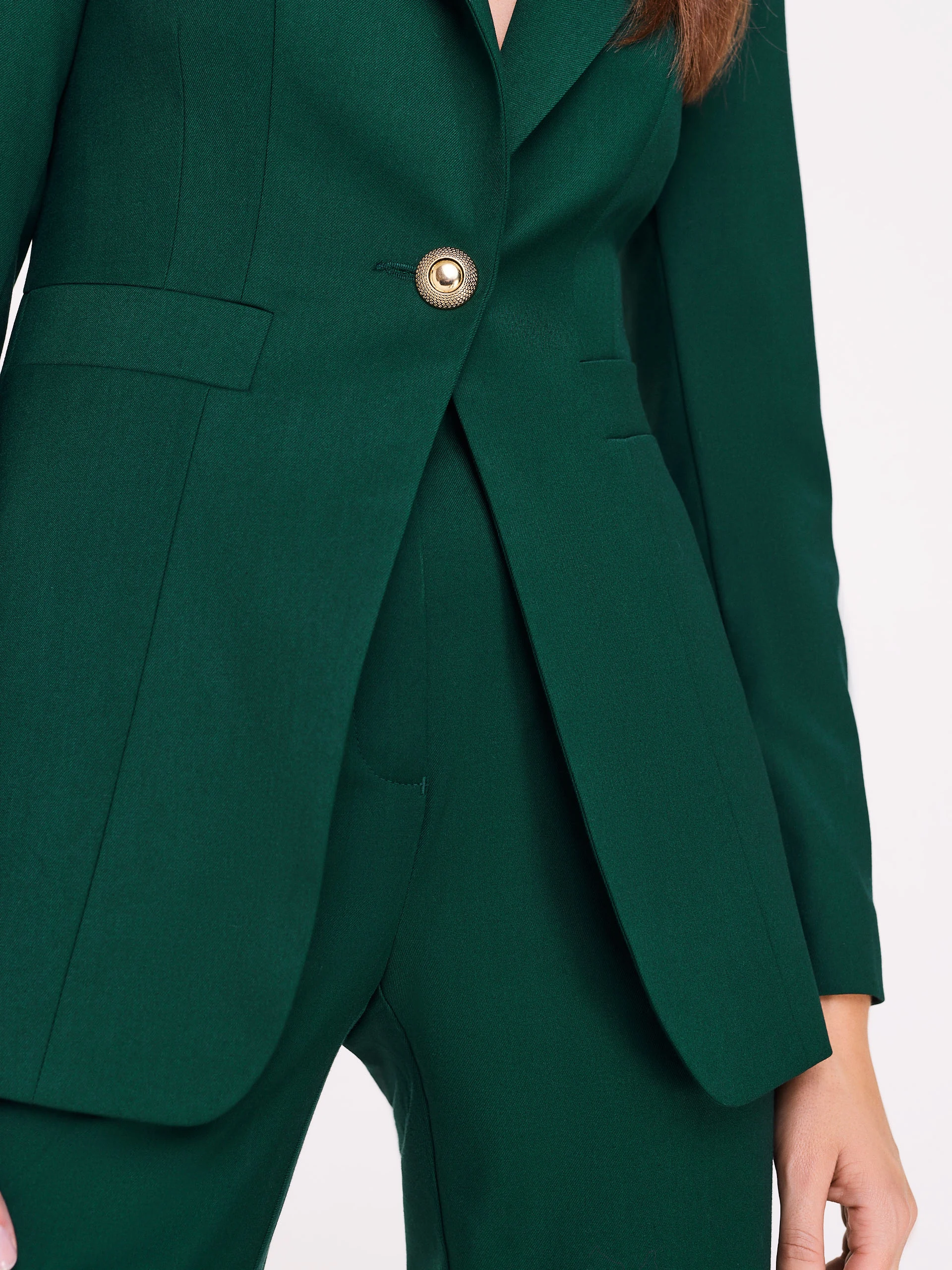 Elegant green single button jacket