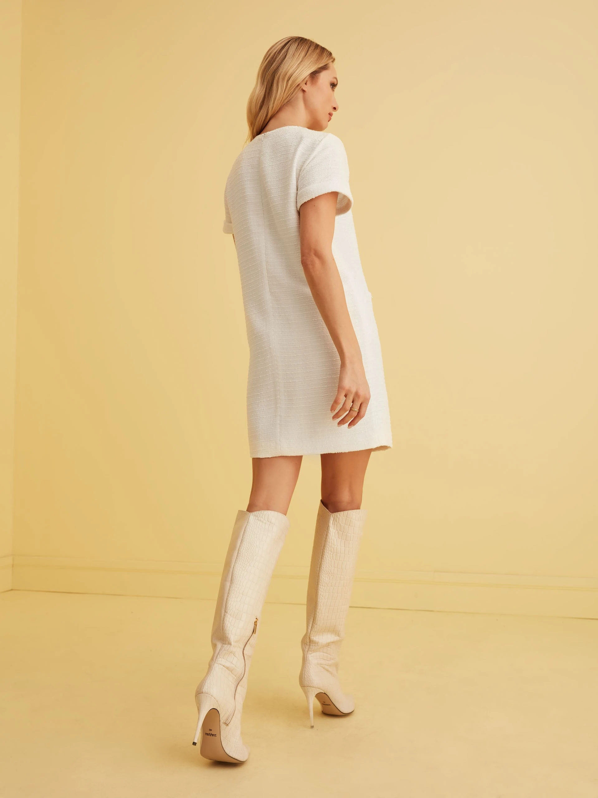 CREAM STILETTO BOOTS