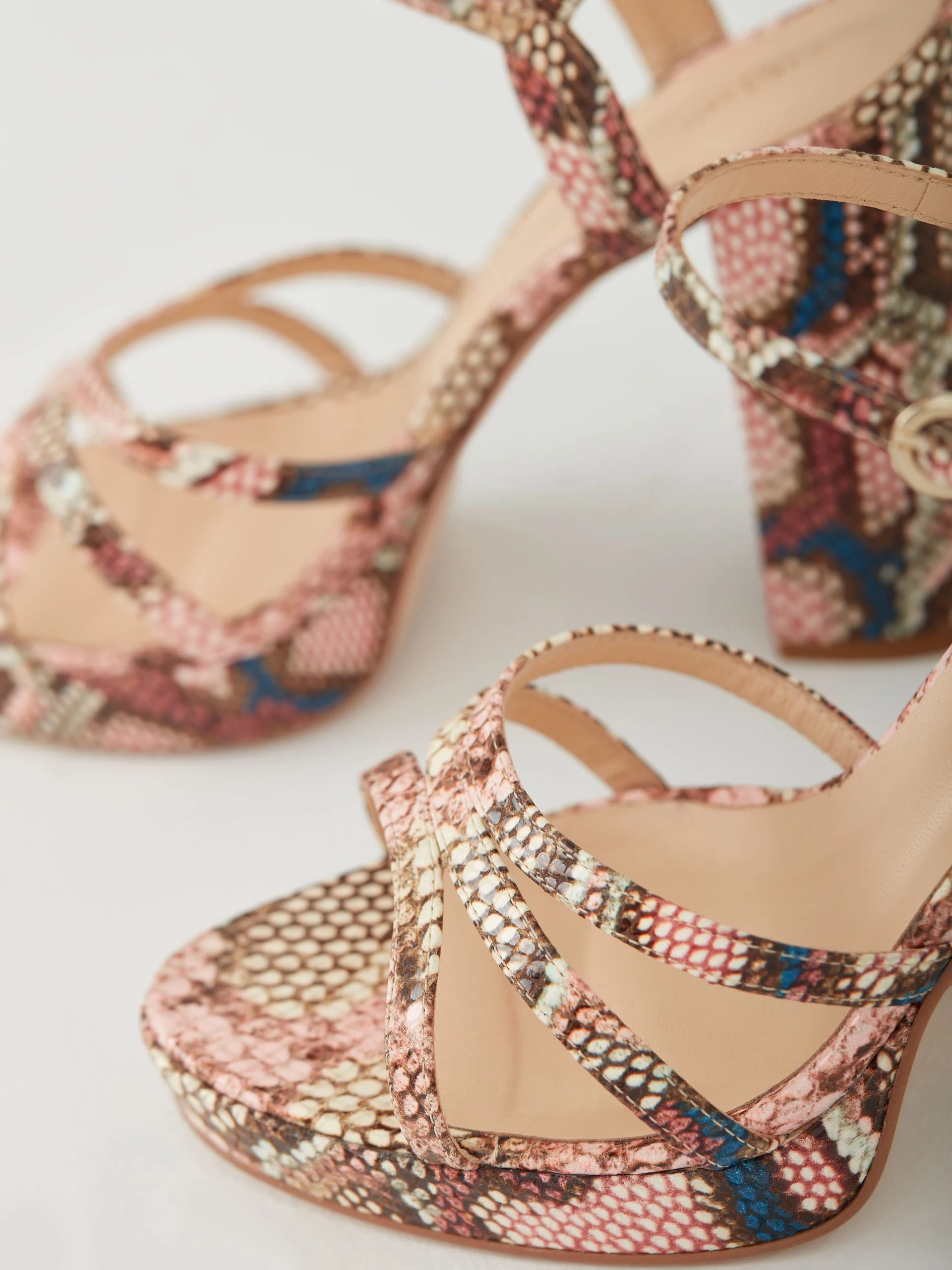 LEATHER PLATFORM HIGH HEELED SANDAL