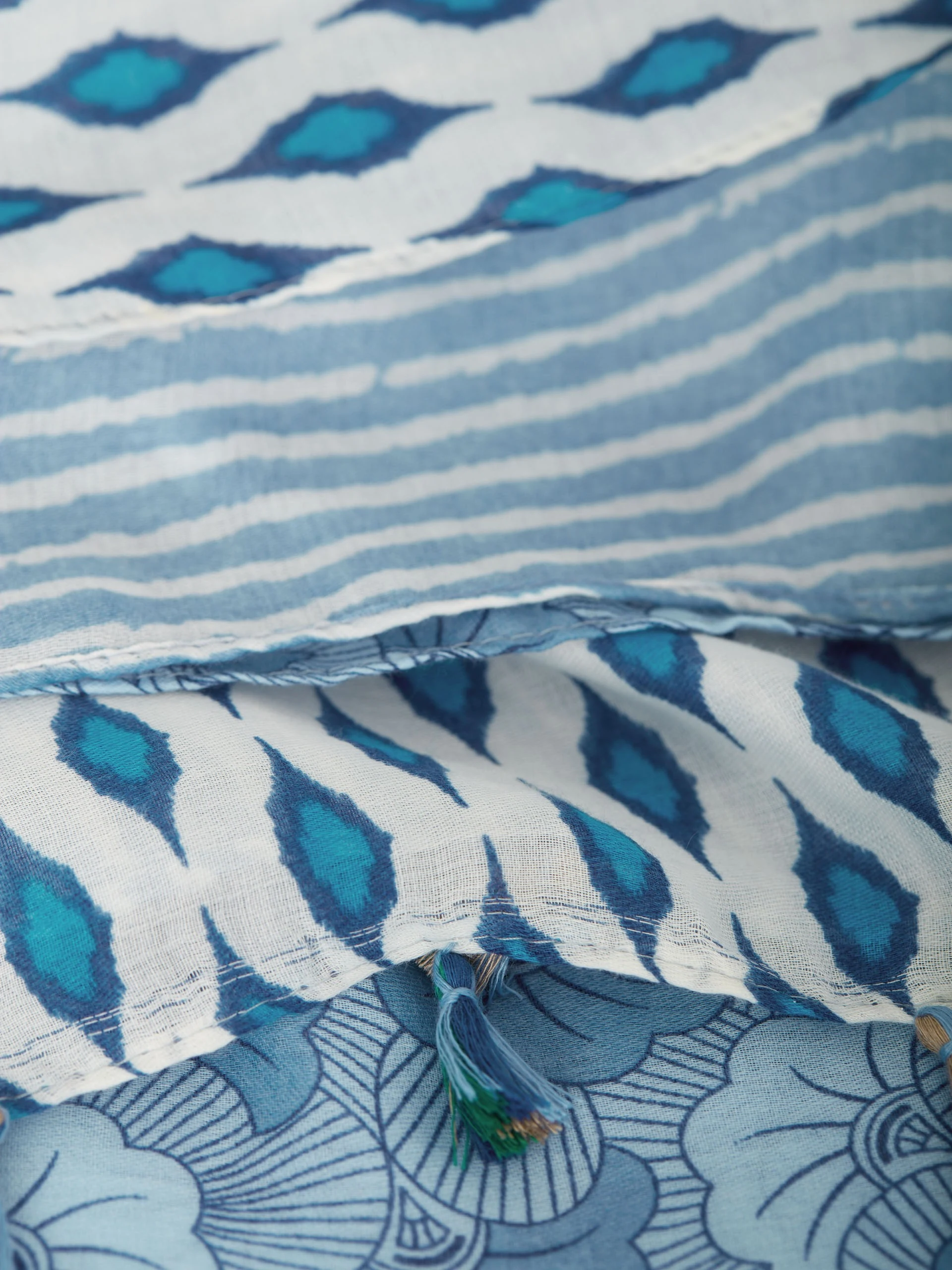 BLUE PATTERNED SCARF