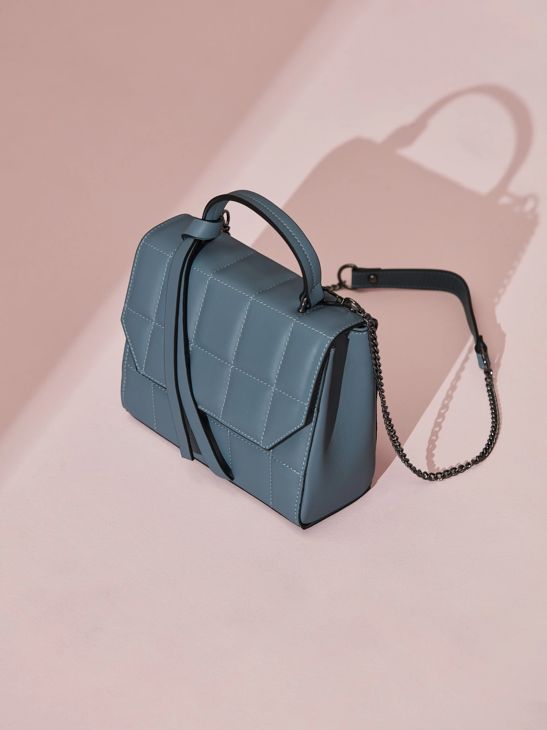 BLUE QUILTED HANDBAG