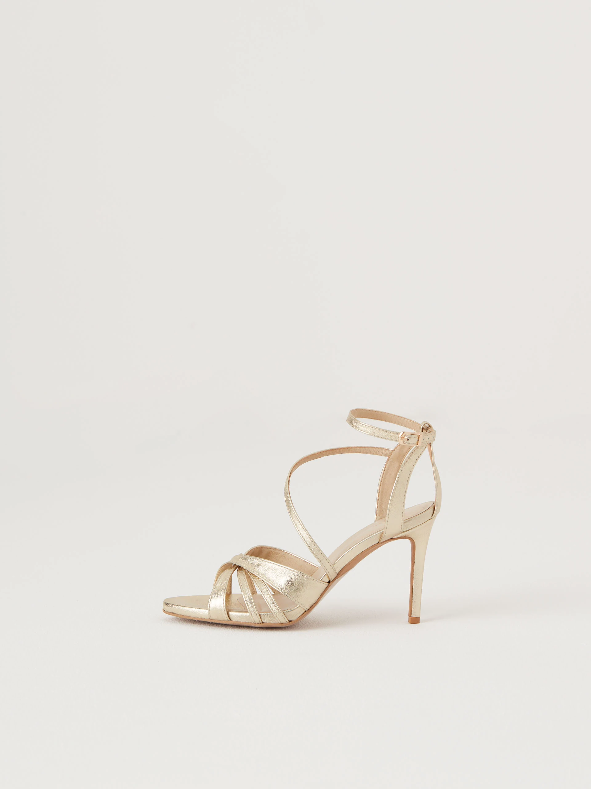 Gold leather sandals