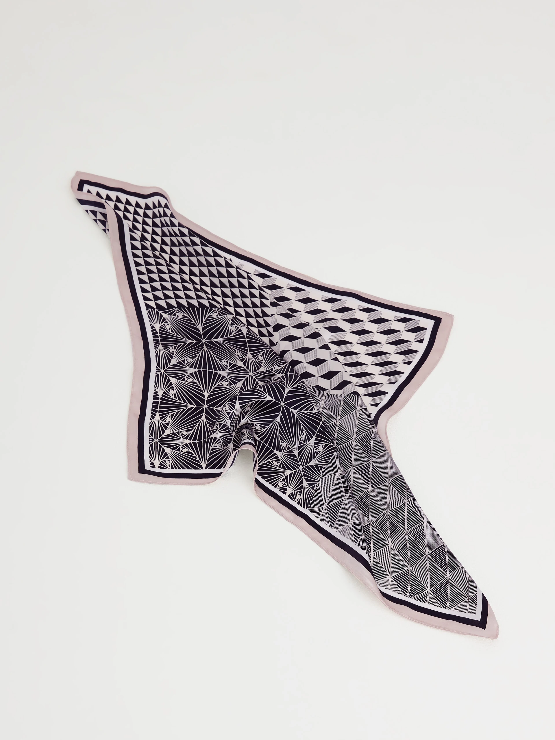 Black and white silk scarf