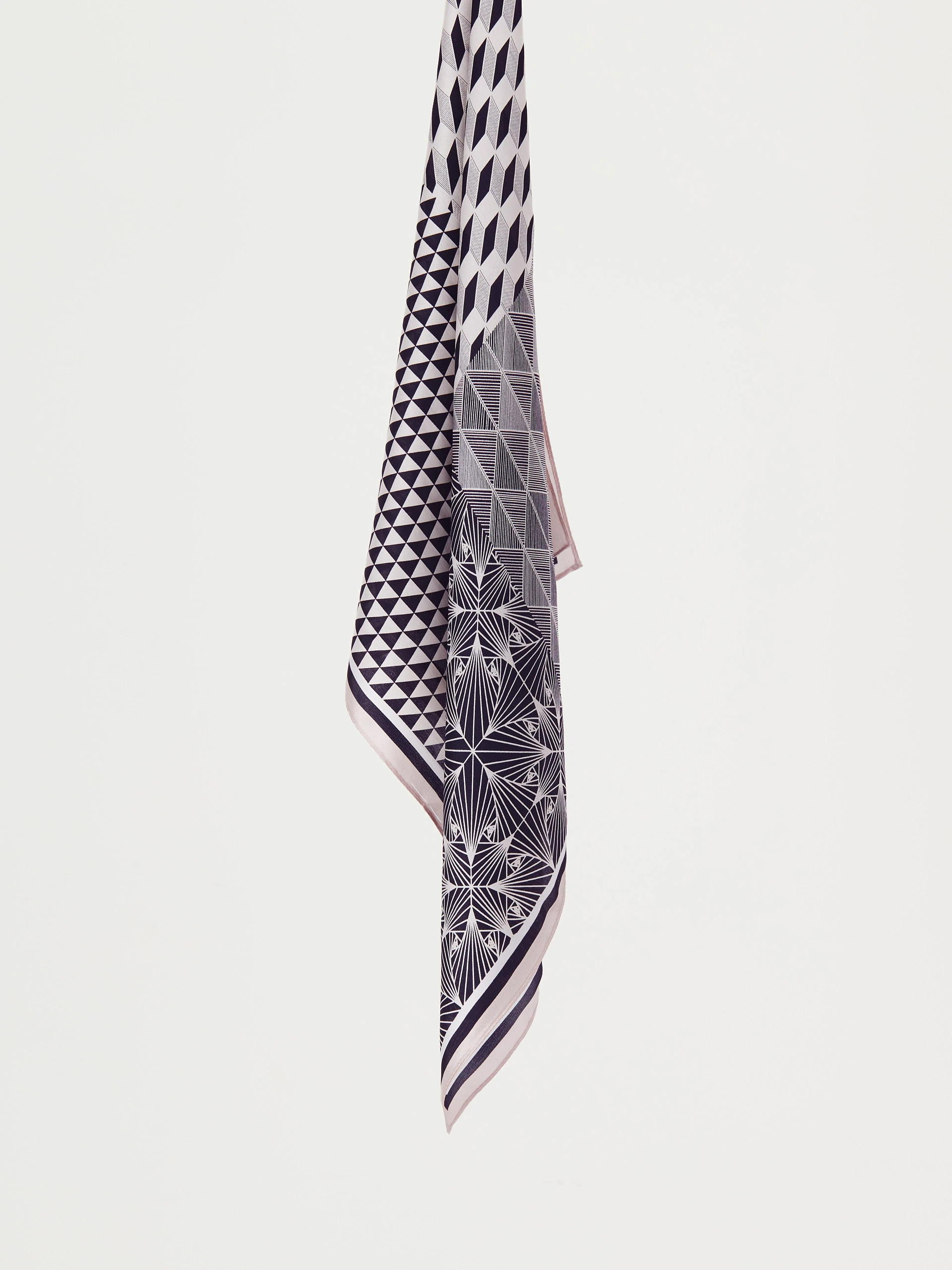 Black and white silk scarf