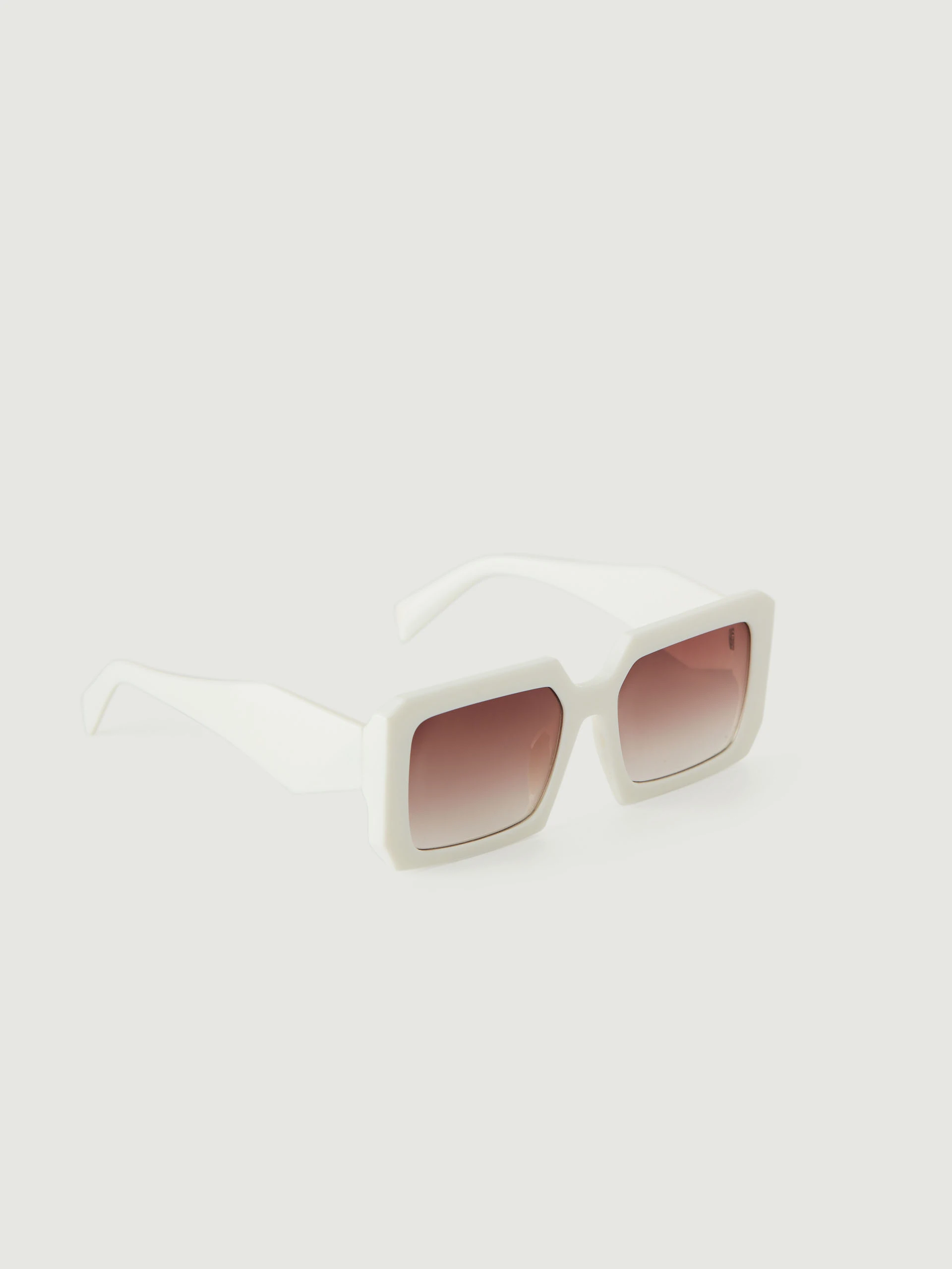 Cream sunglasses with rectangular frames