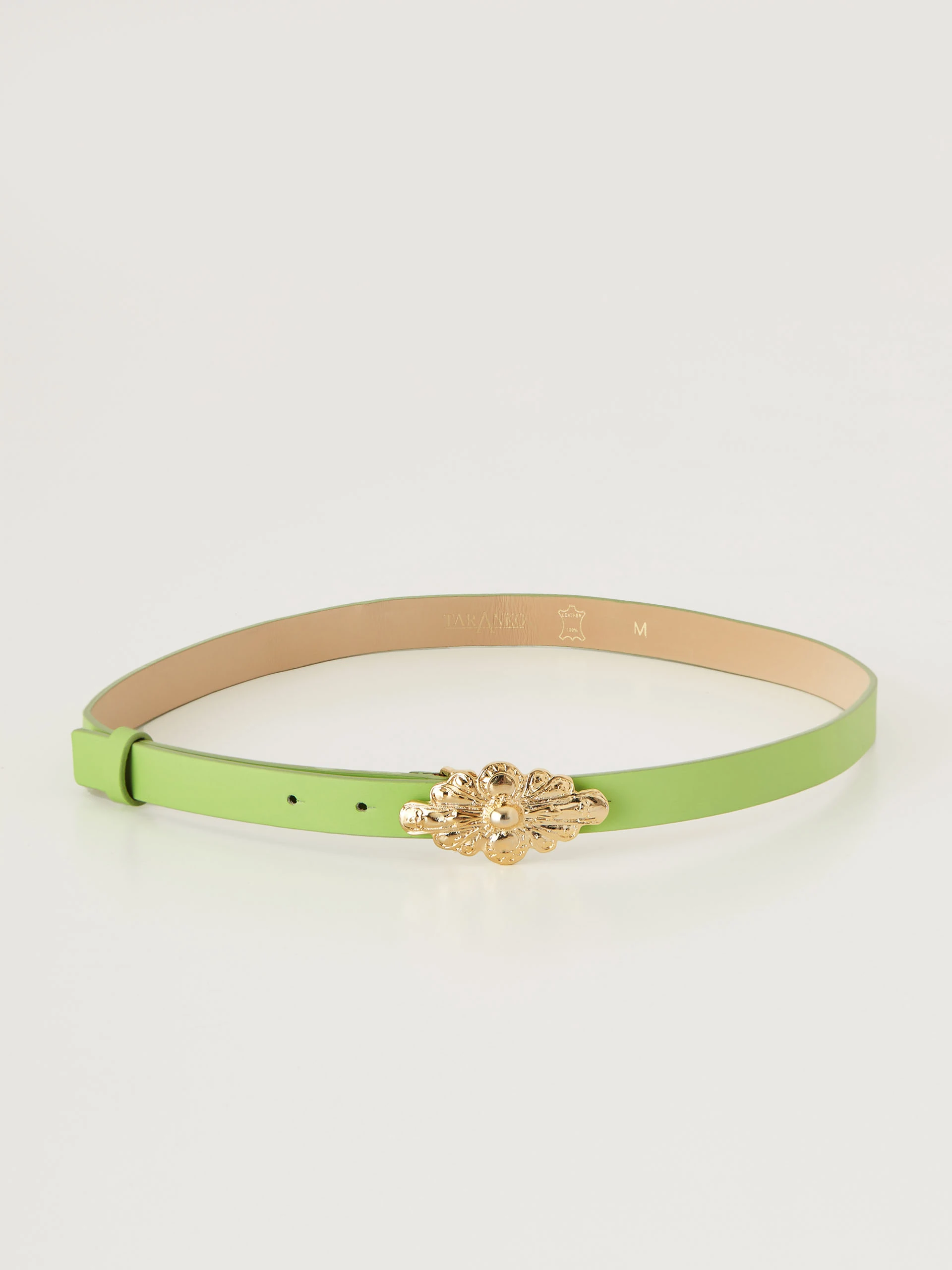 Lime green belt with decorative buckle