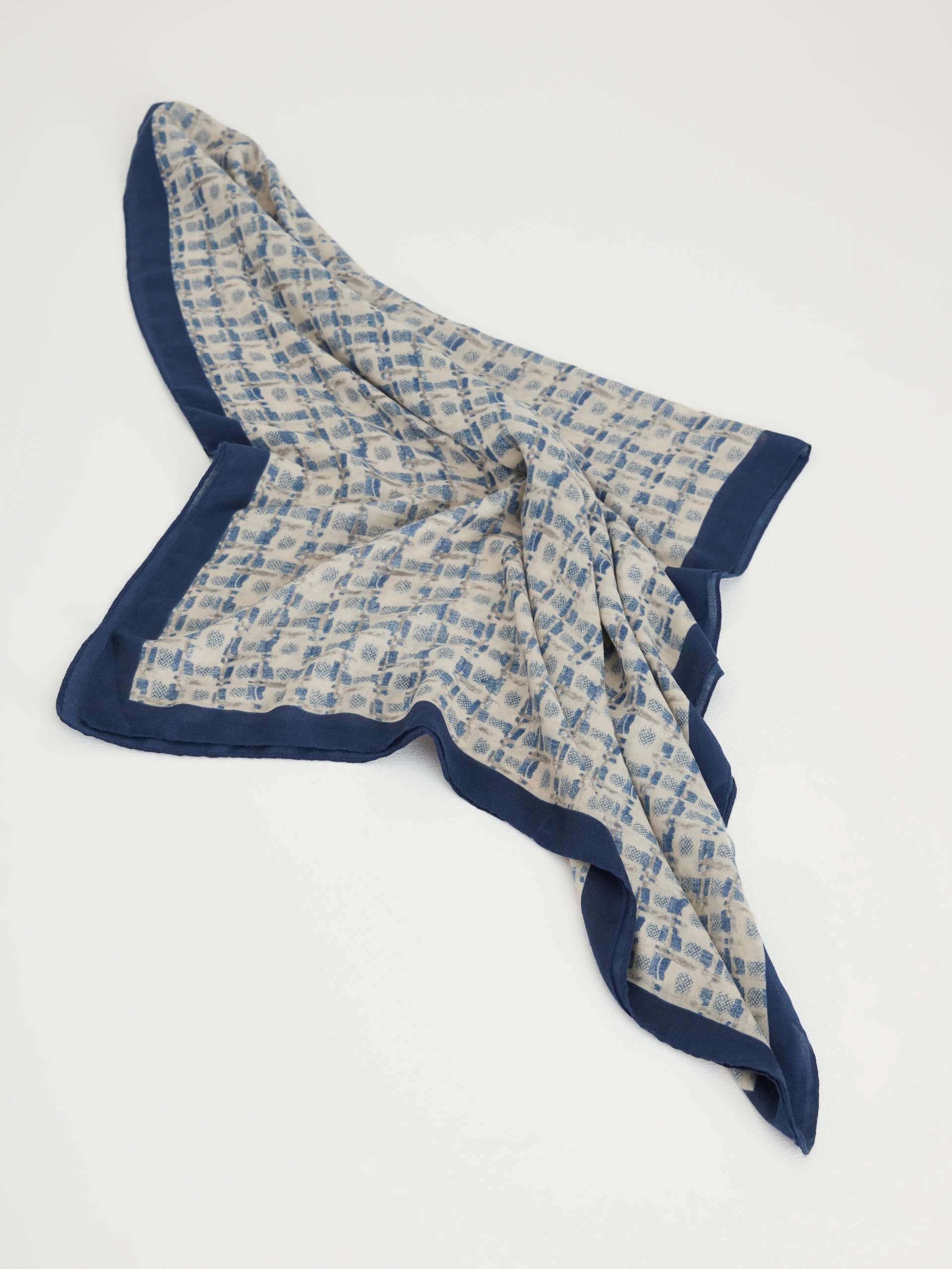 Navy blue viscose scarf