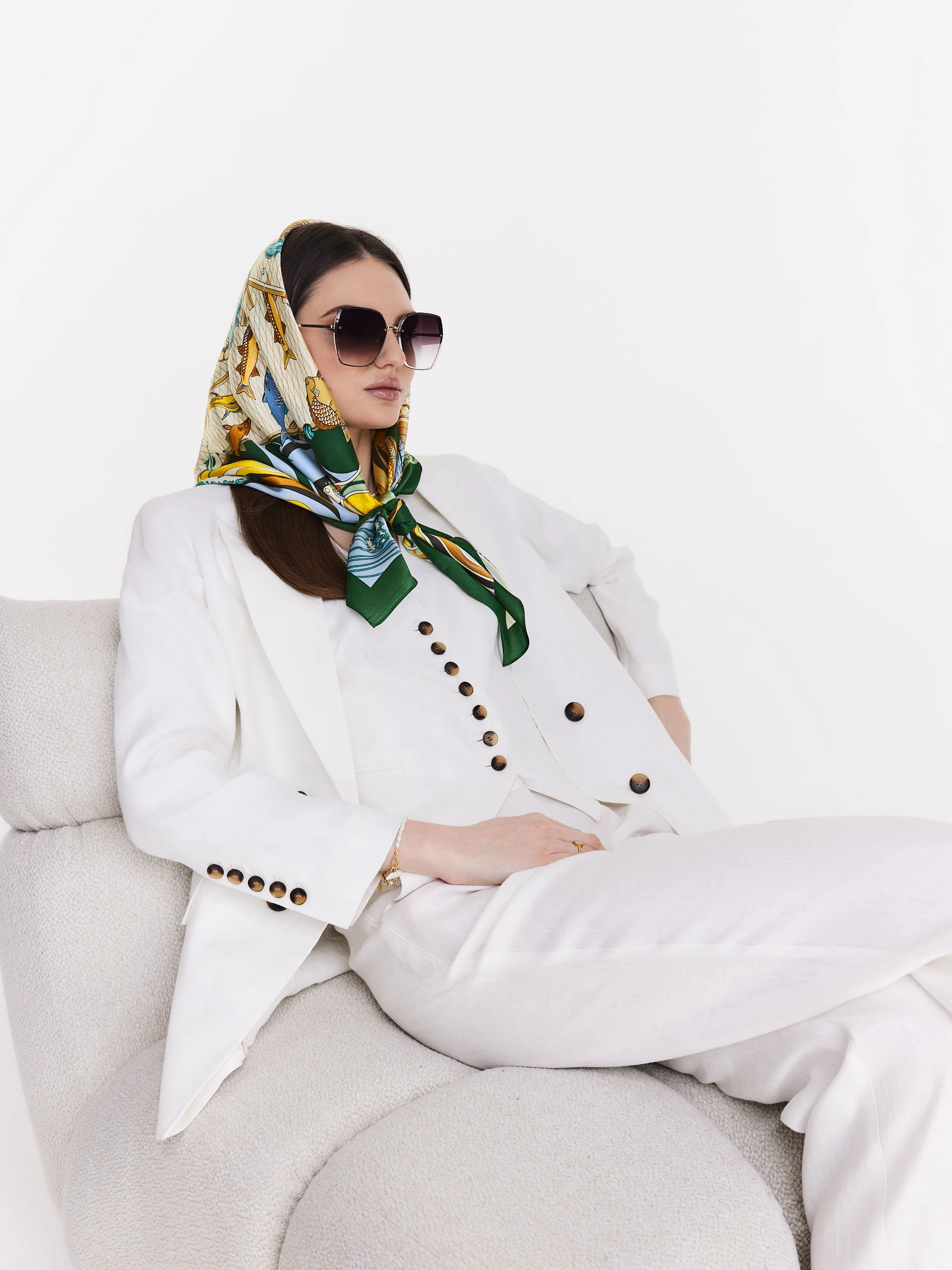 Large colorful silk gavroshka