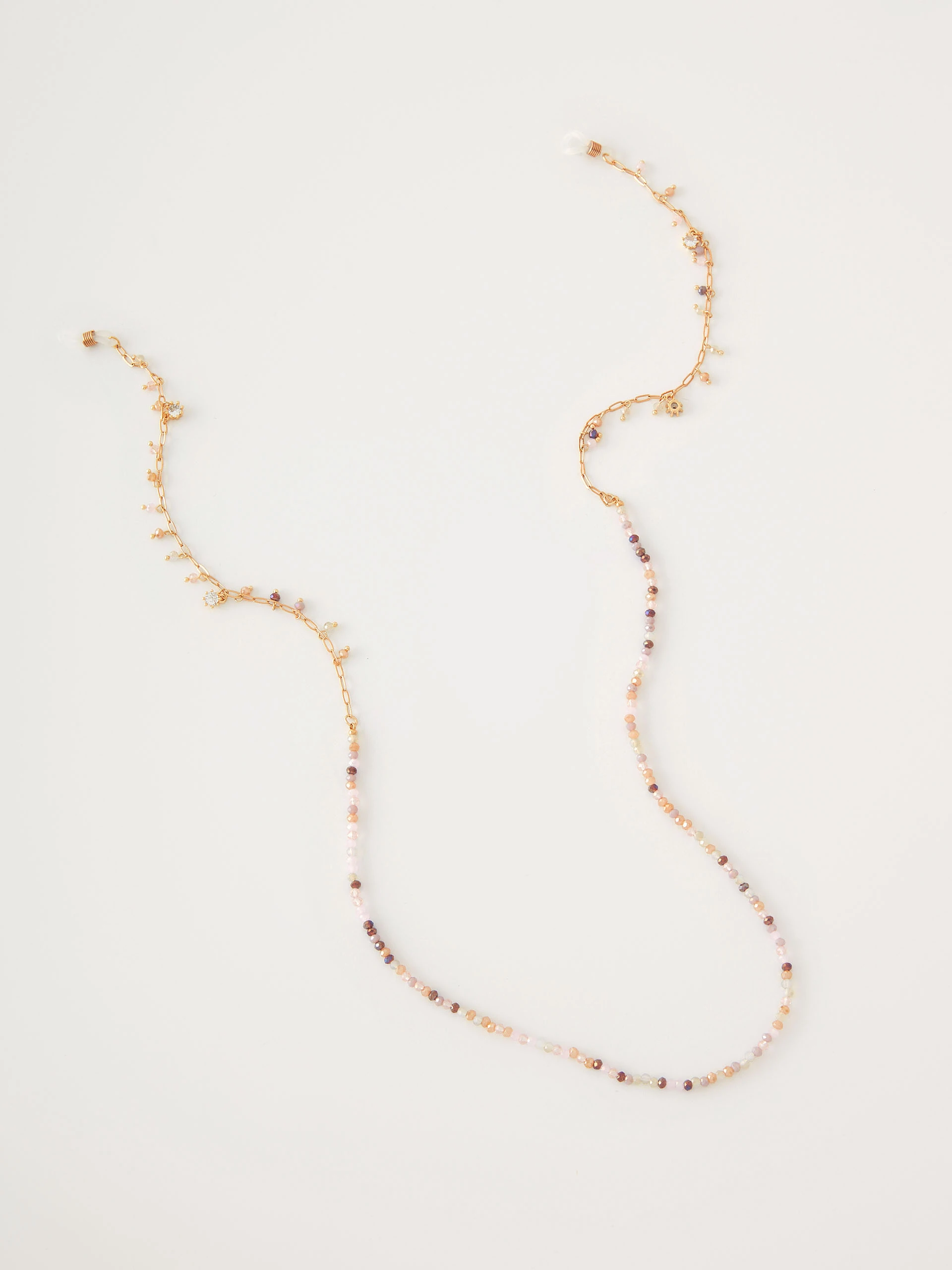 Long necklace with glass crystals