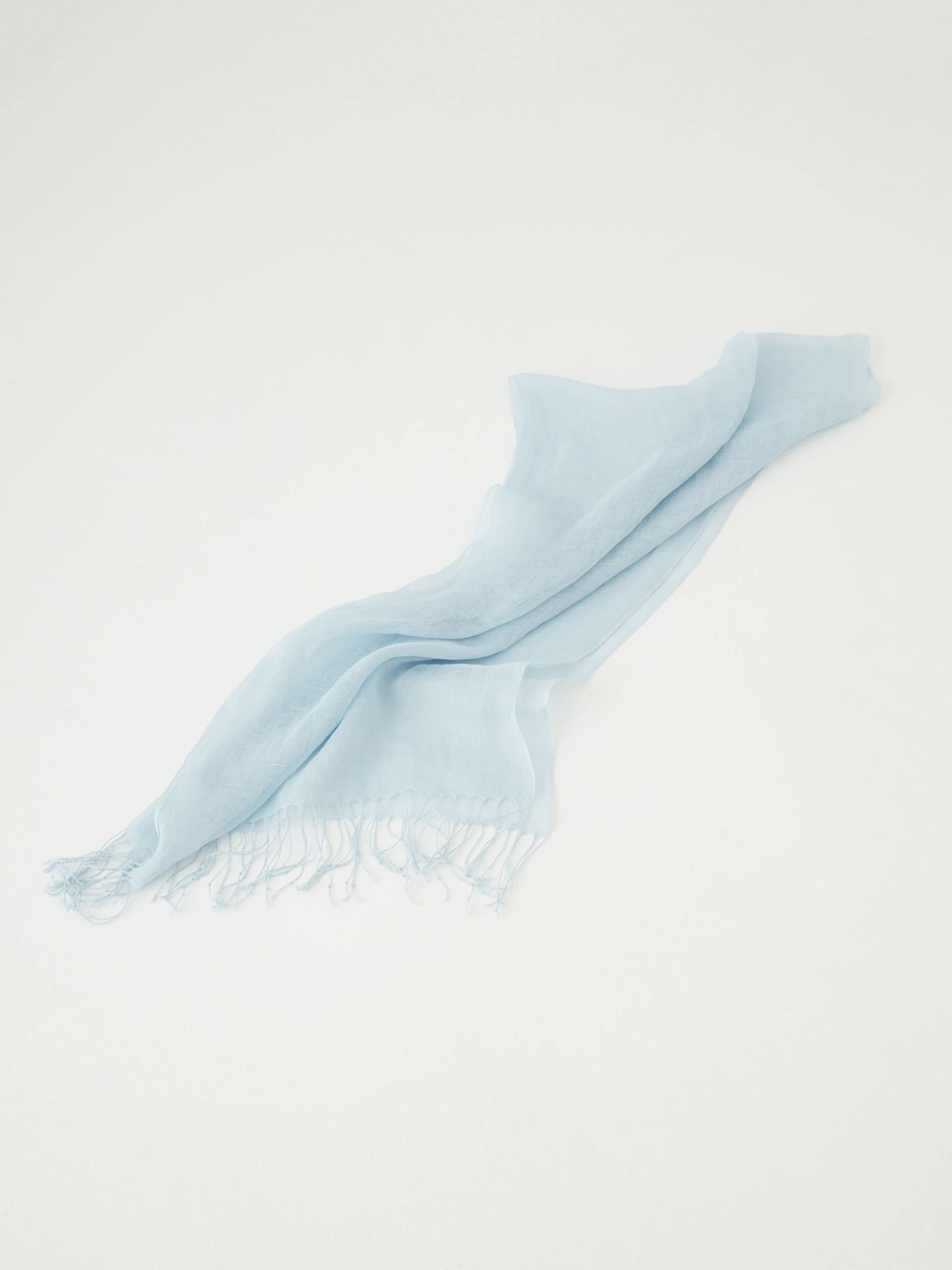 Linen shawl in light blue color