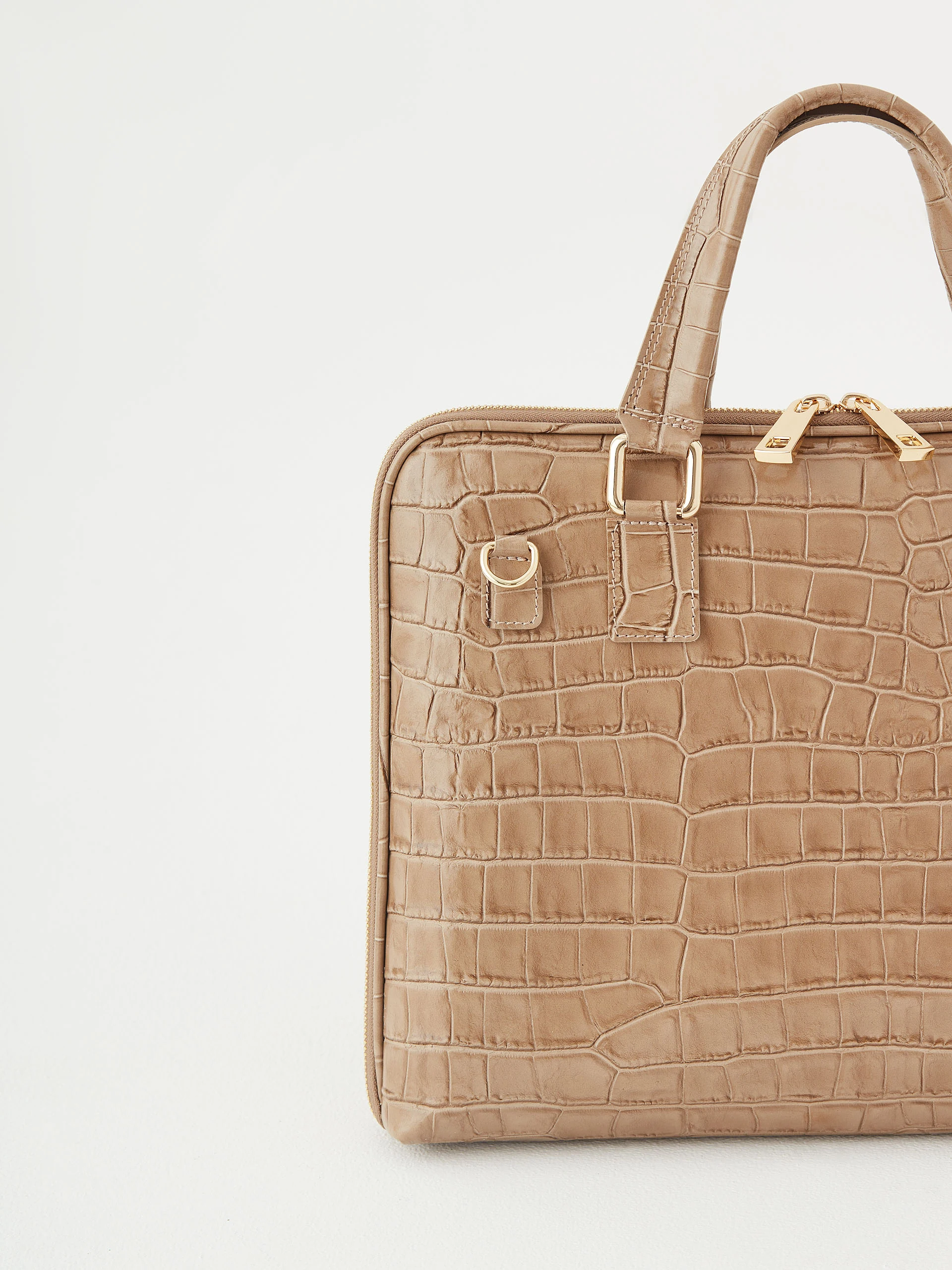 Briefcase bag in taupe color