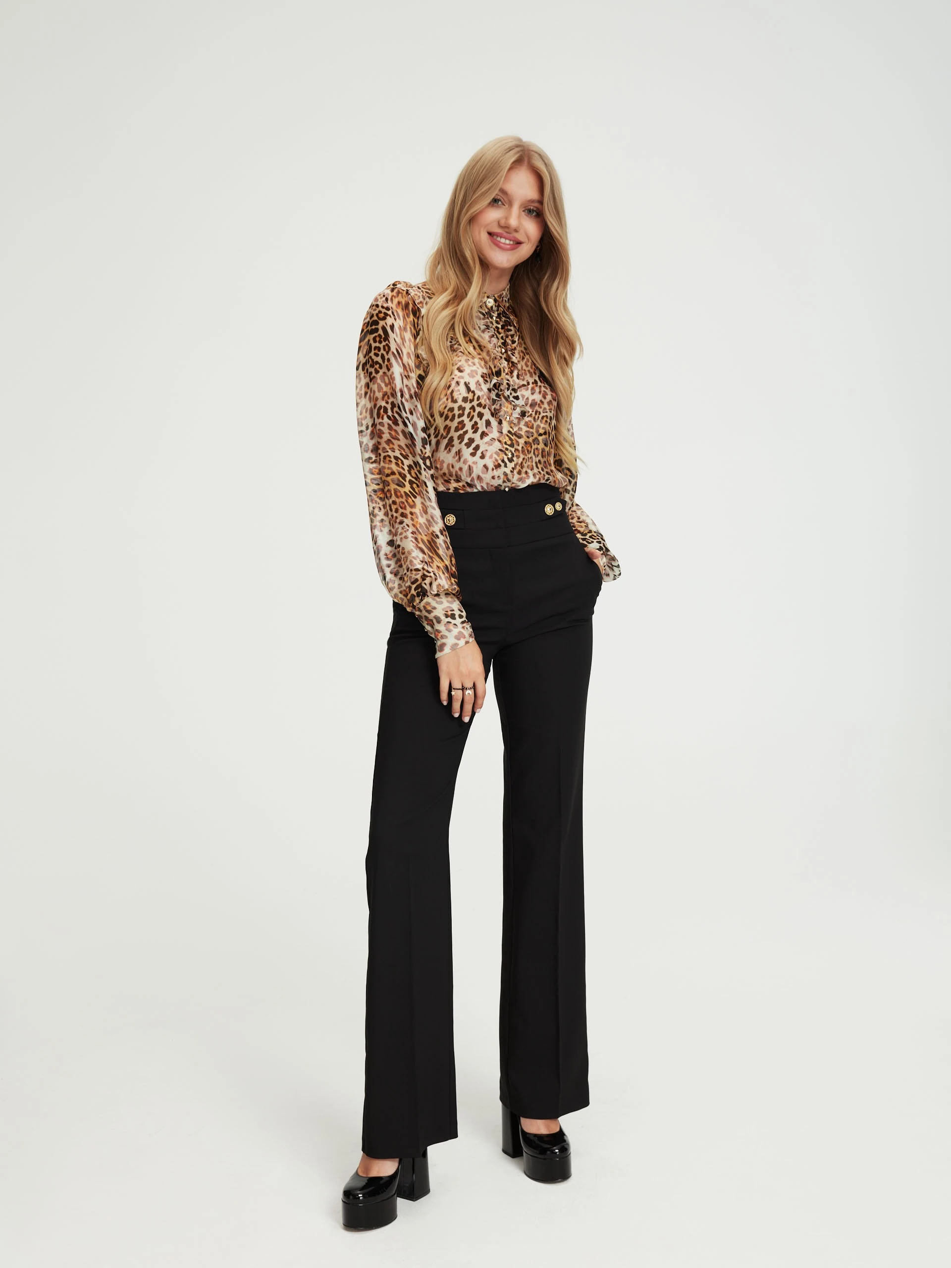 Silk shirt with animal pattern