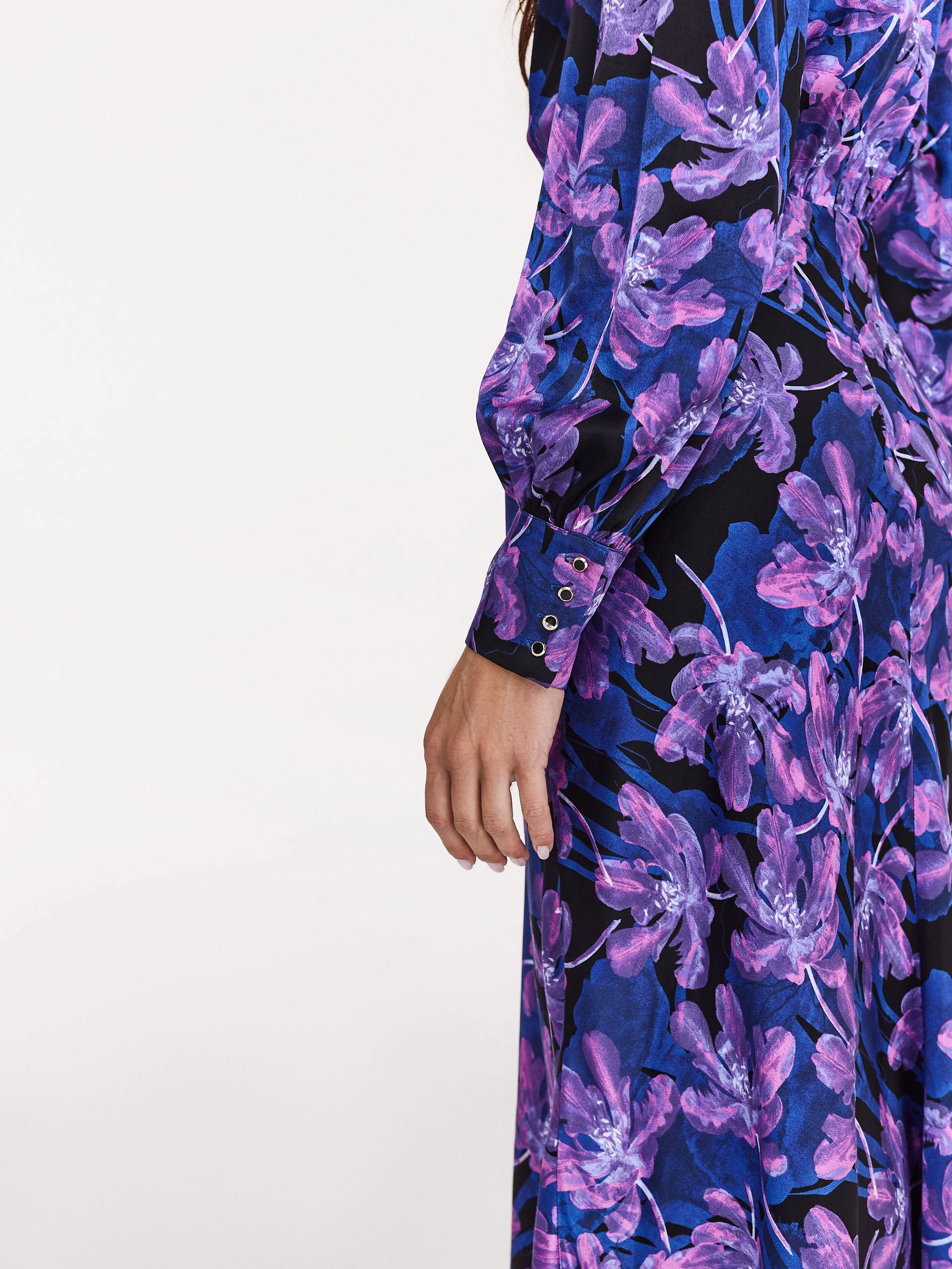 Satin floral midi dress