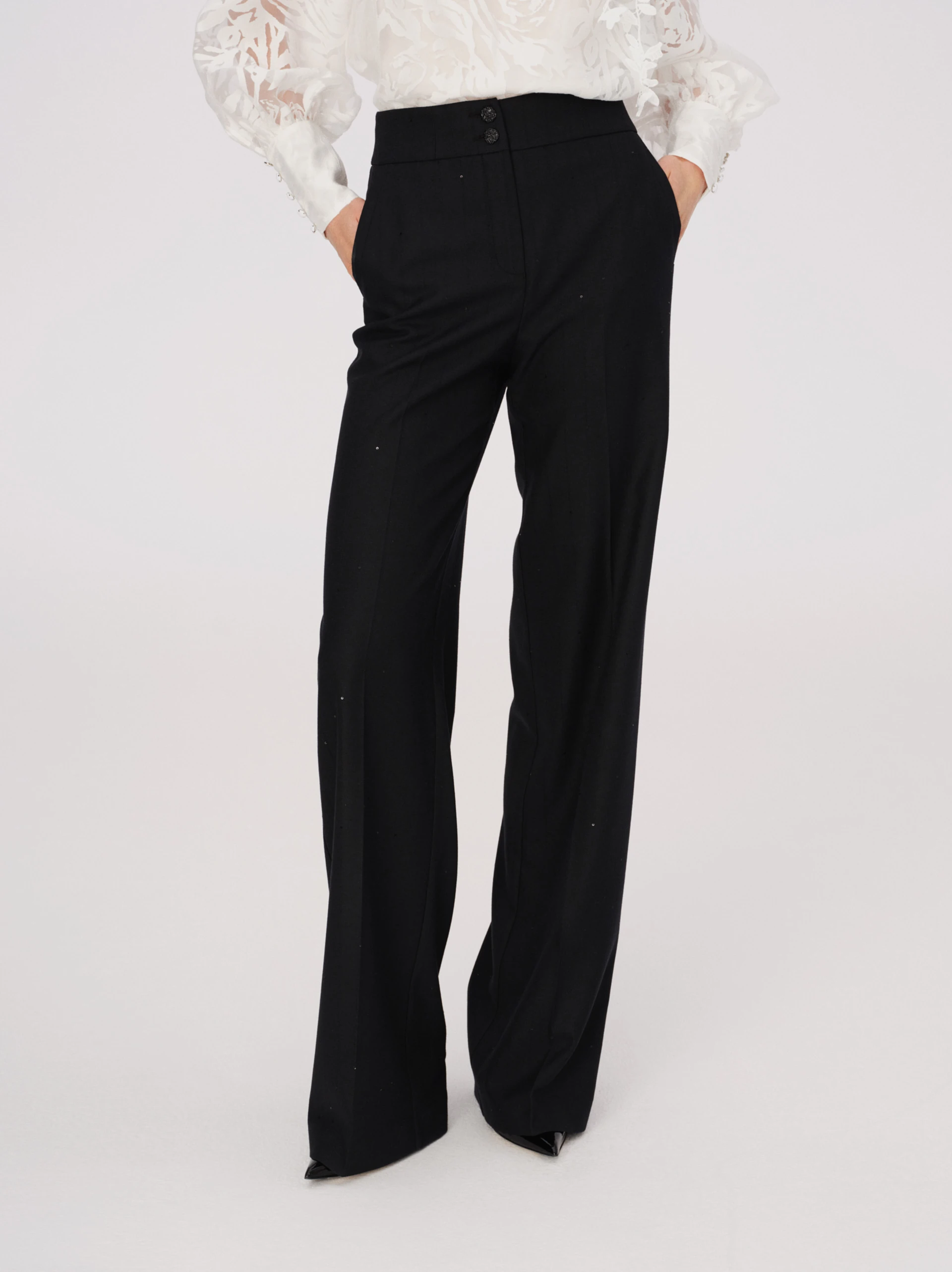 Suit pants with sequin detail