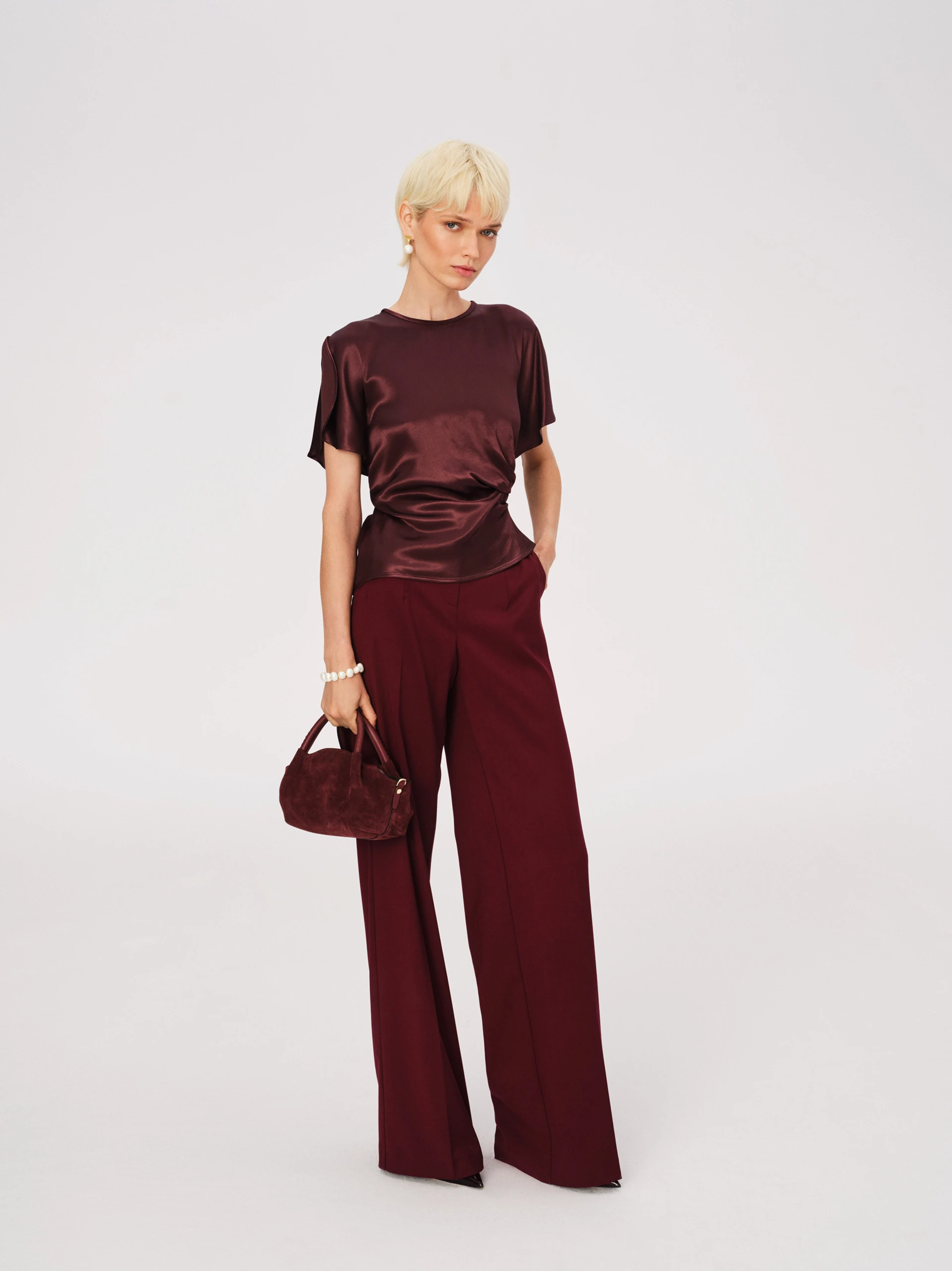 Burgundy suit pants