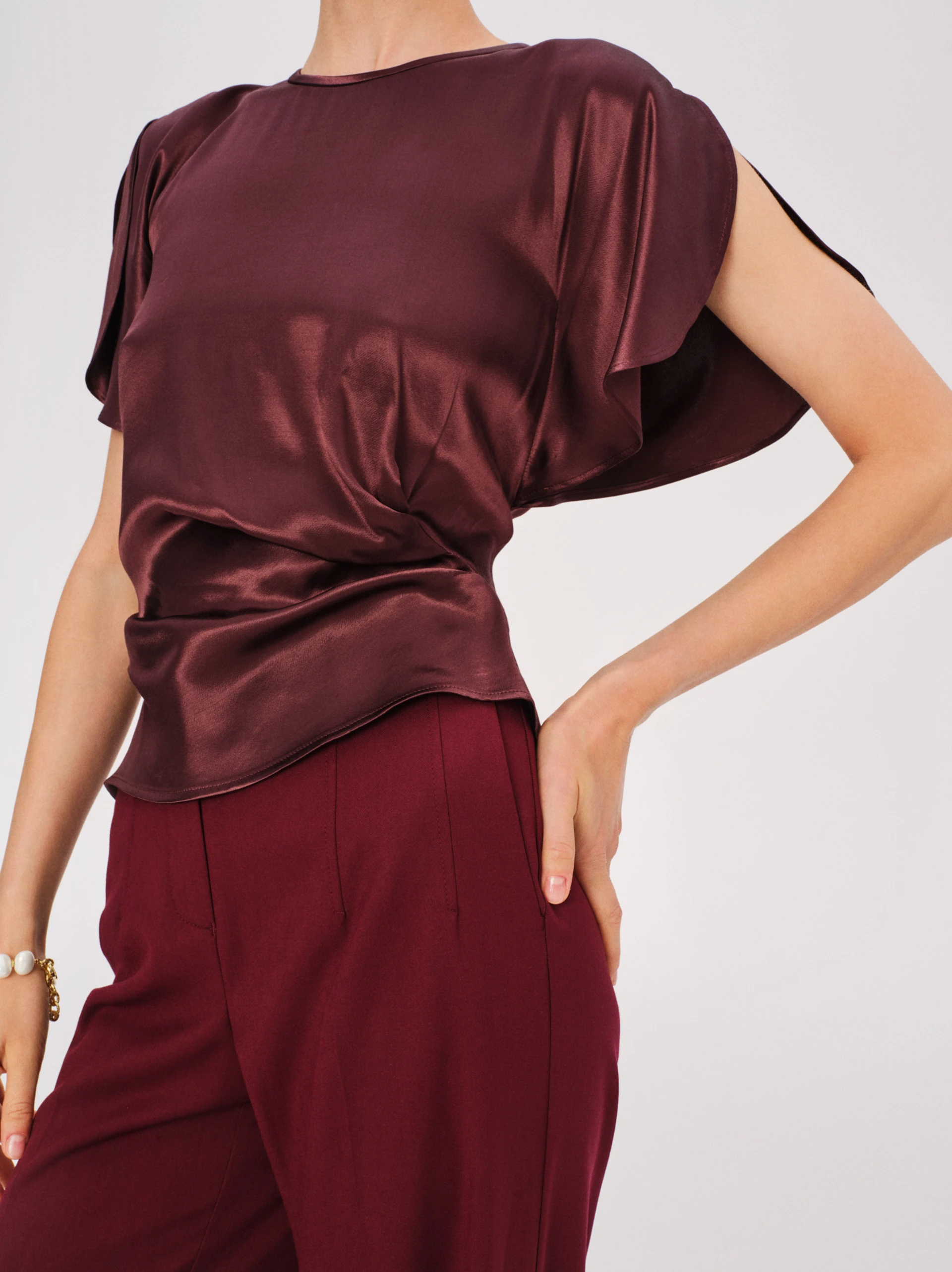 Burgundy suit pants