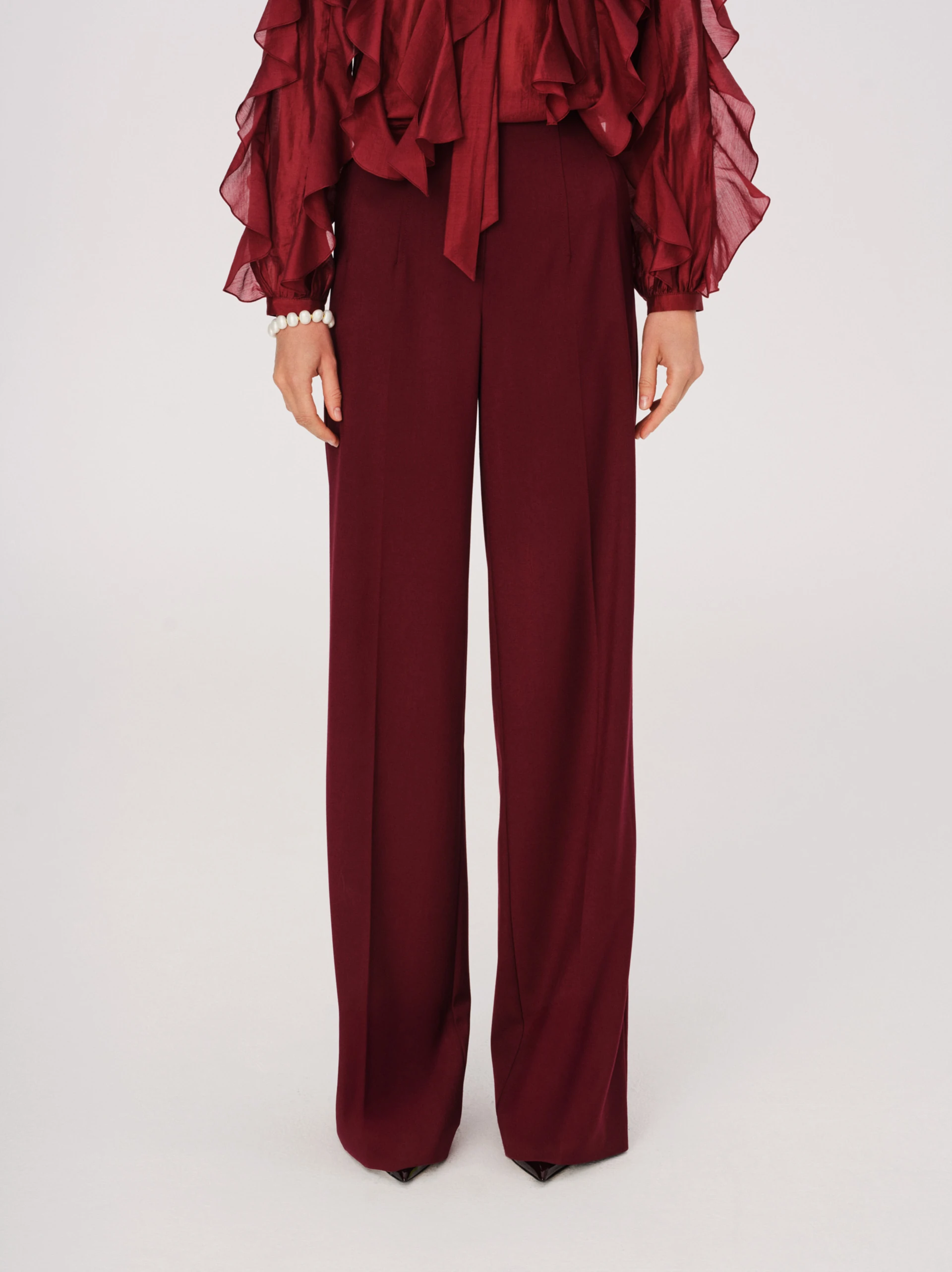 Burgundy suit pants