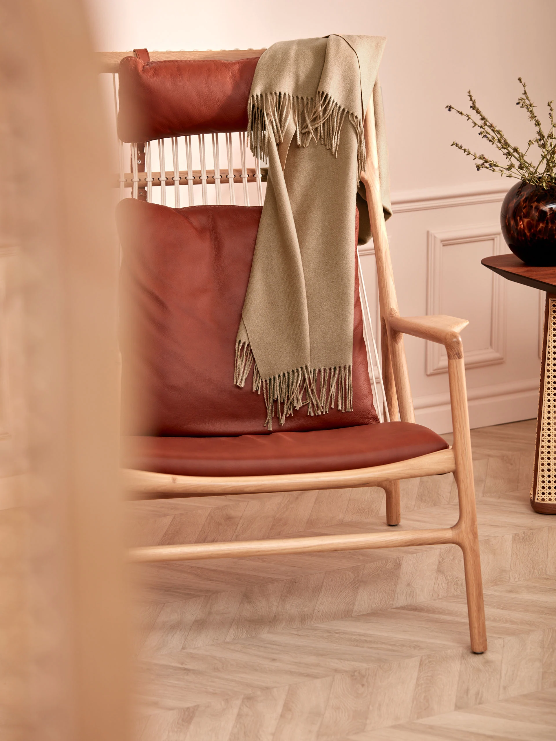 BEIGE WOOL SCARF