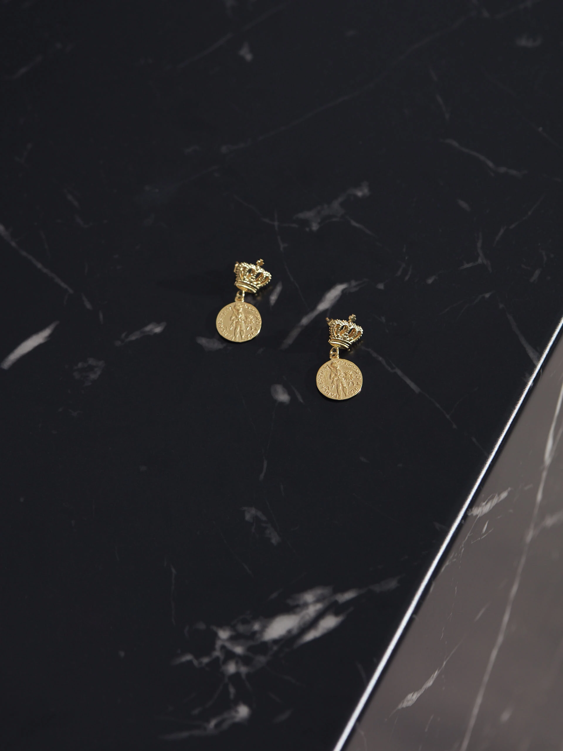EARRINGS WITH A COIN
