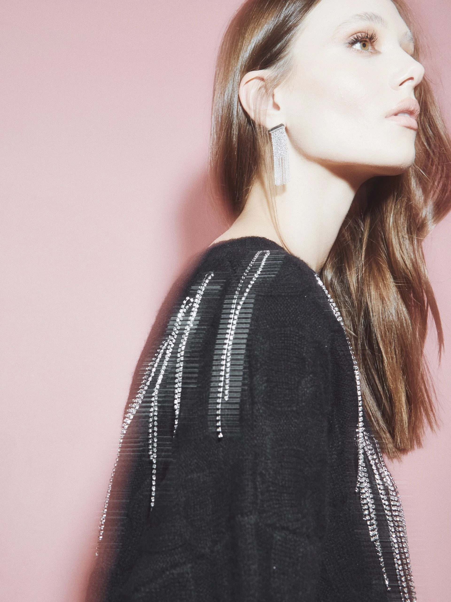 SILVER BRAIDED CHAIN EARRINGS