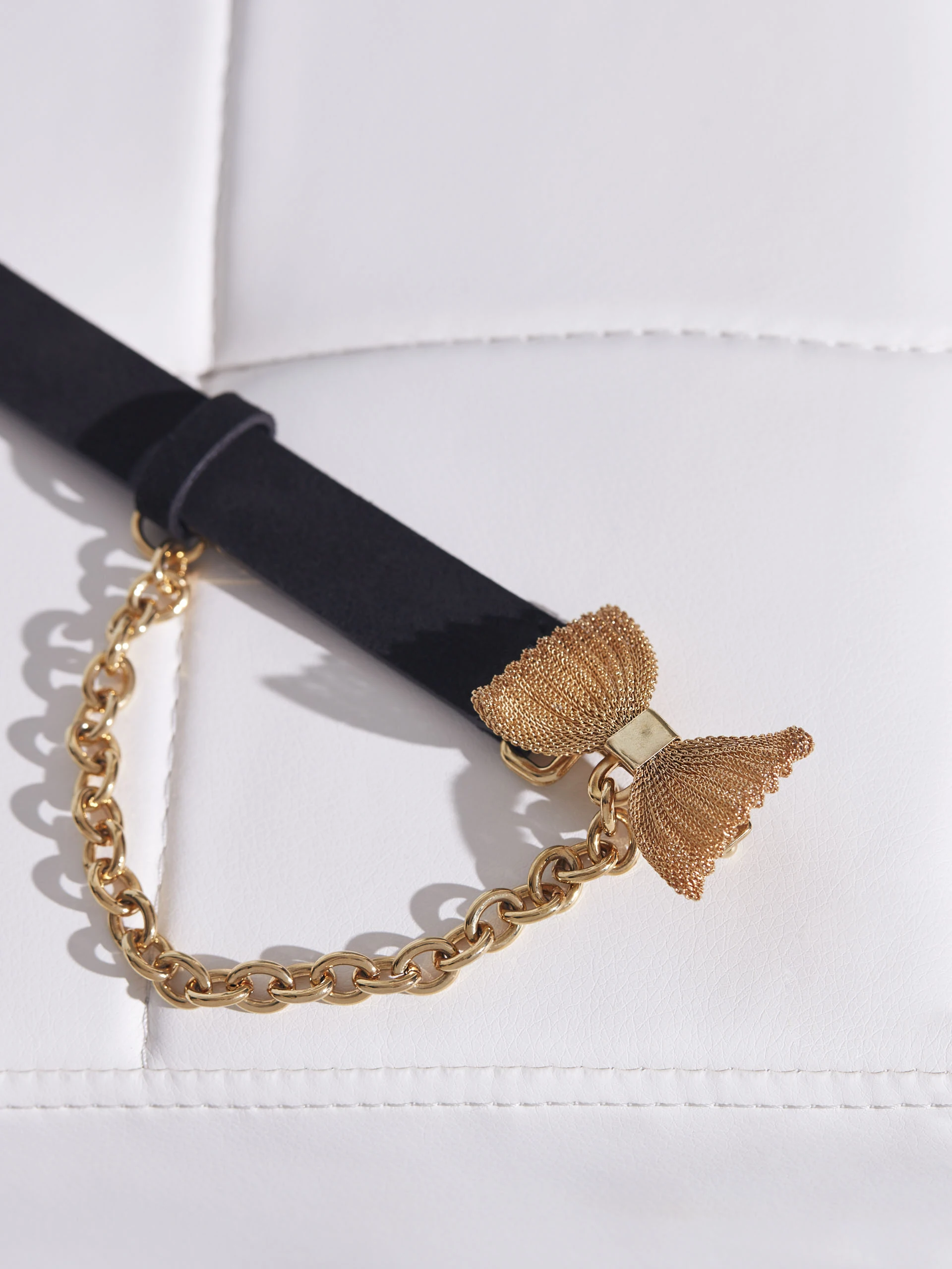 LEATHER BELT WITH BOW